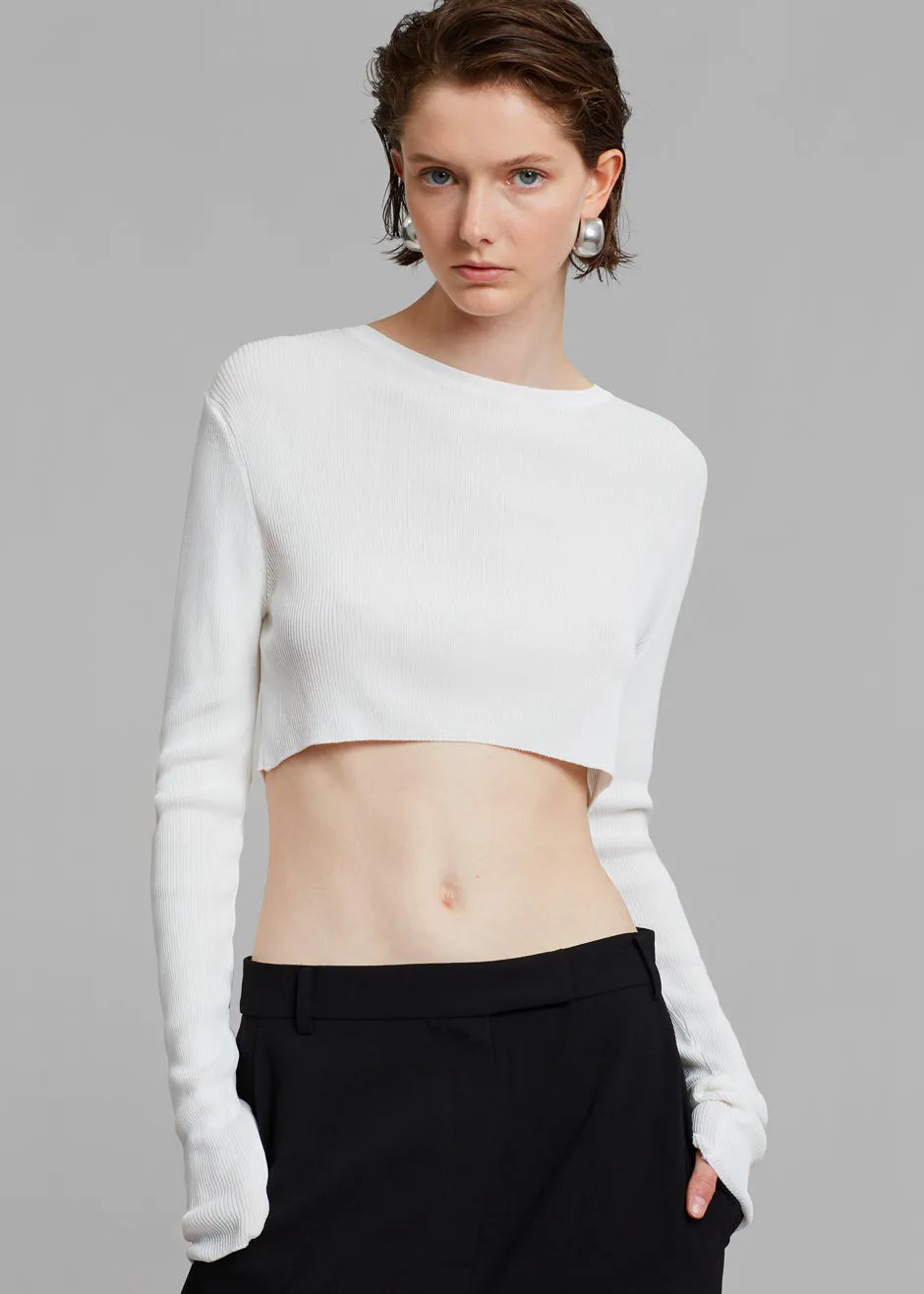 Kaz Cropped Knit Top - White sold by Frankie Shop product image thumbnail 4