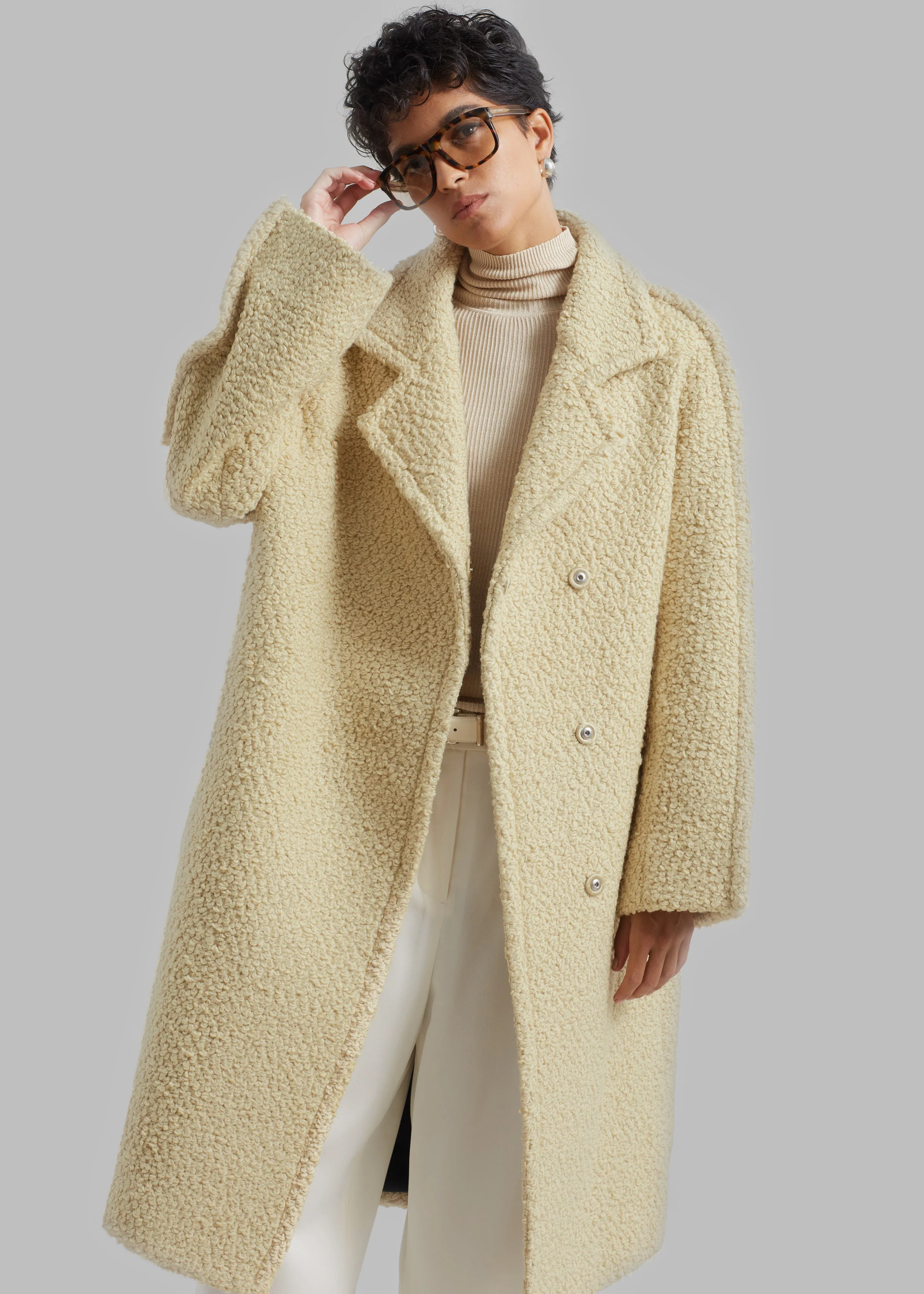 Bevza Buckled Wool Coat - Sand Beige sold by Frankie Shop product image thumbnail 3