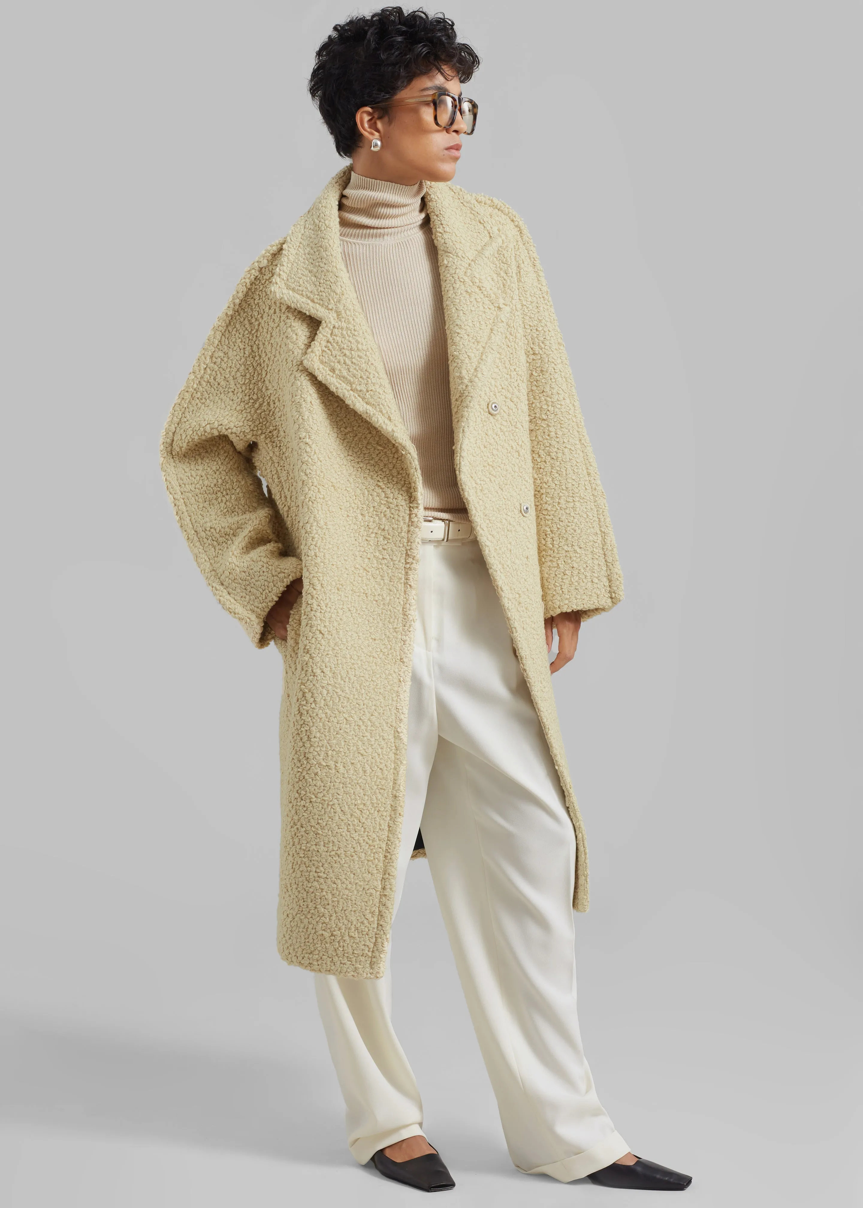 Bevza Buckled Wool Coat - Sand Beige sold by Frankie Shop product image thumbnail 4