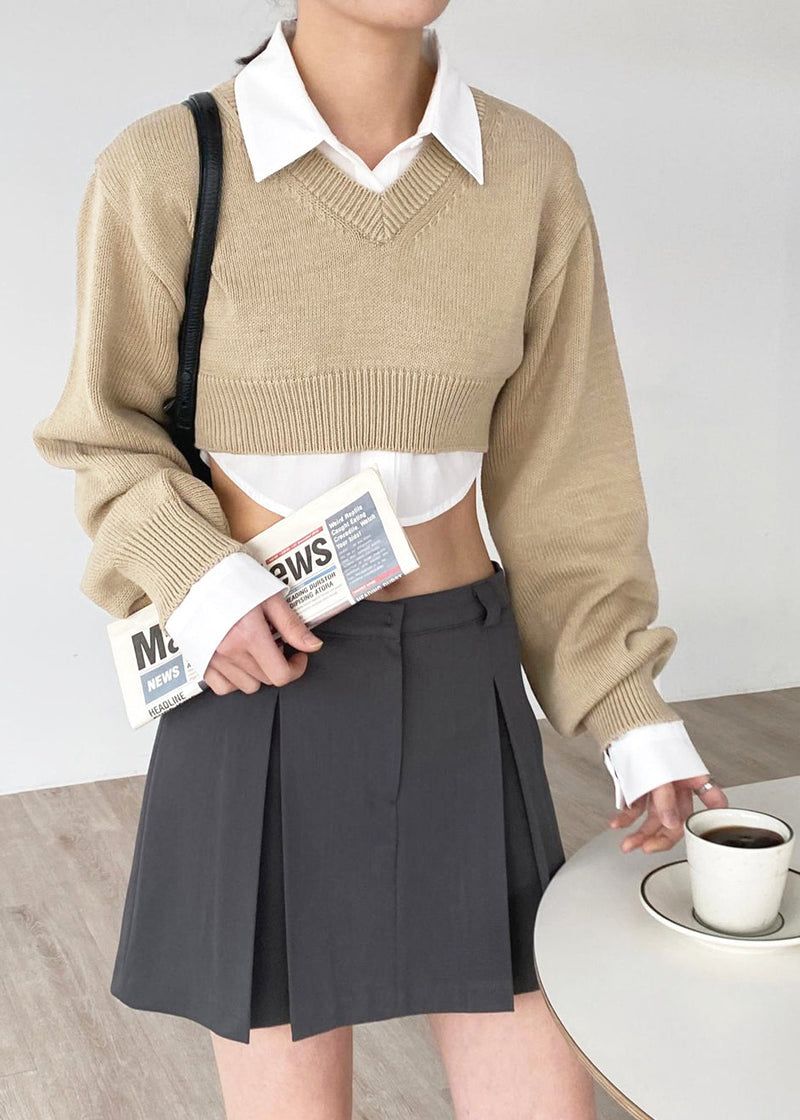 Titou Cropped Sweater - Taupe sold by Frankie Shop product image thumbnail 2