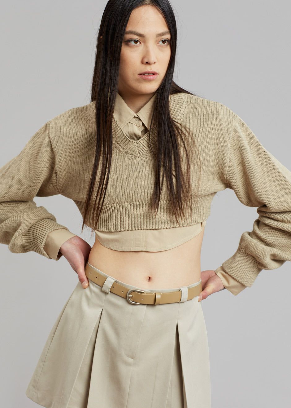 Titou Cropped Sweater - Taupe sold by Frankie Shop product image thumbnail 4