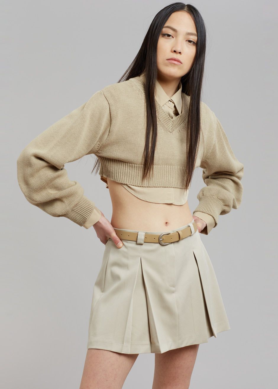 Titou Cropped Sweater - Taupe sold by Frankie Shop