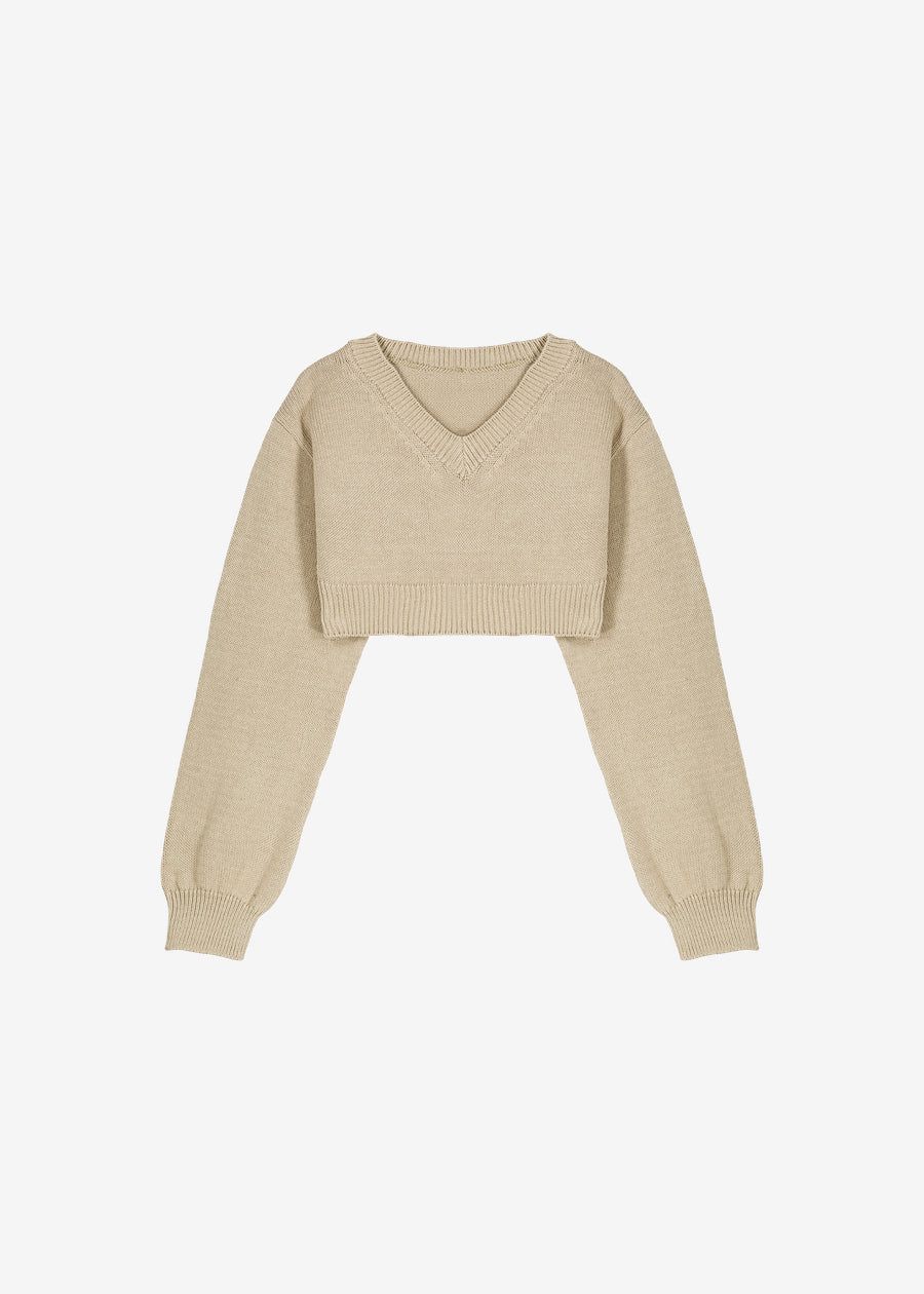 Titou Cropped Sweater - Taupe sold by Frankie Shop product image thumbnail 10