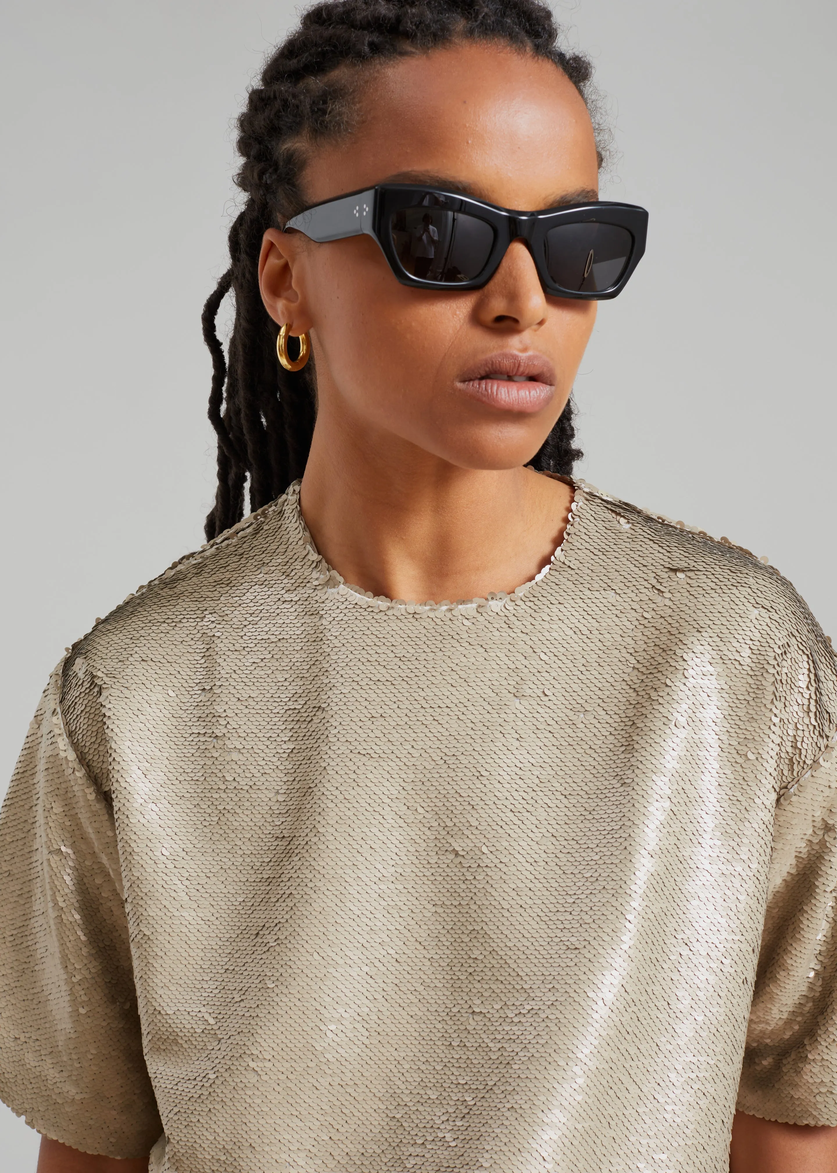 Jones Boxy Sequins Tee - Bronze sold by Frankie Shop product image thumbnail 3