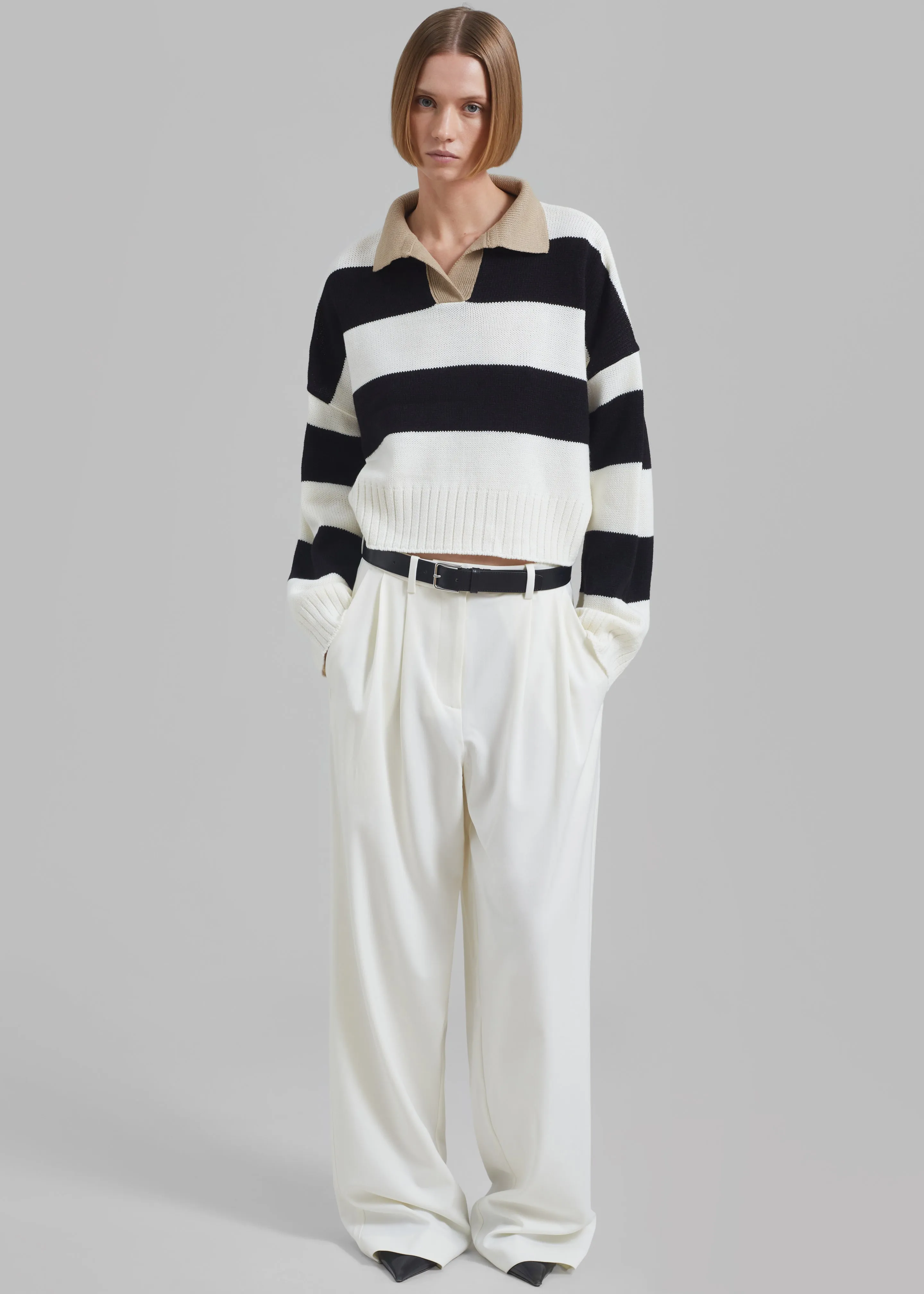 Andrew Sweater - White/Black Stripe sold by Frankie Shop product image thumbnail 4