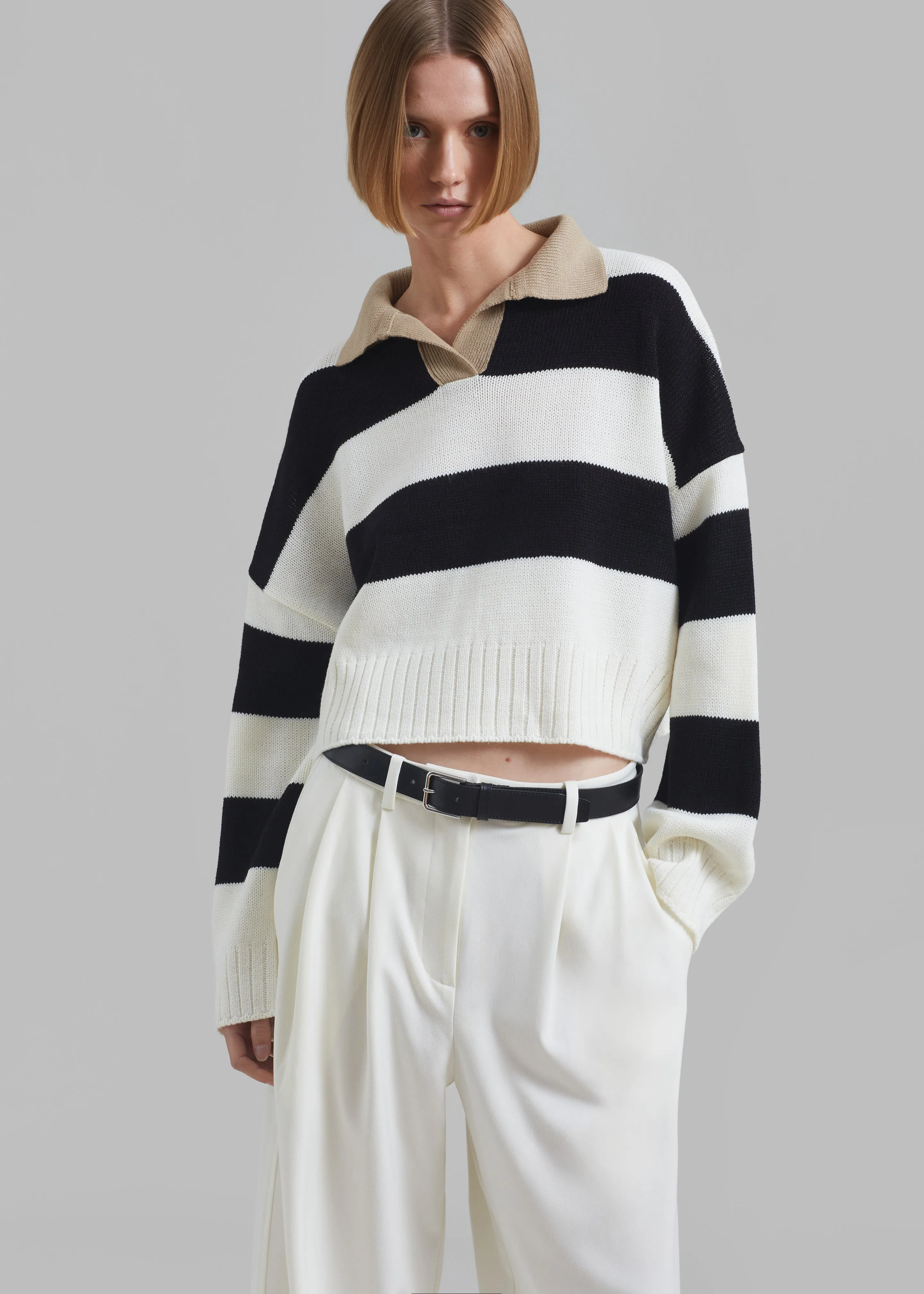 Andrew Sweater - White/Black Stripe sold by Frankie Shop product image thumbnail 3