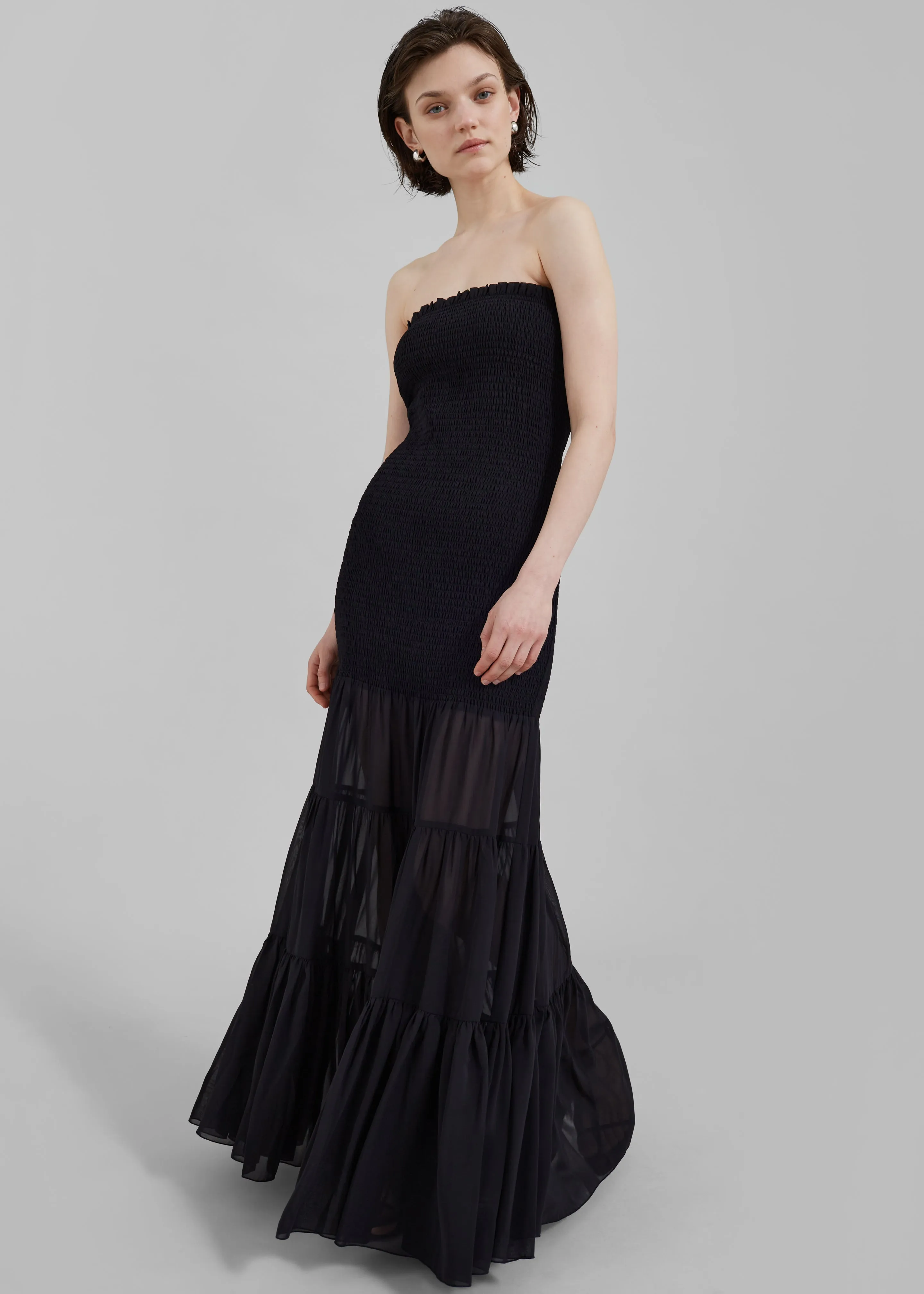 Rotate Chiffon Strapless Dress - Black sold by Frankie Shop product image thumbnail 4