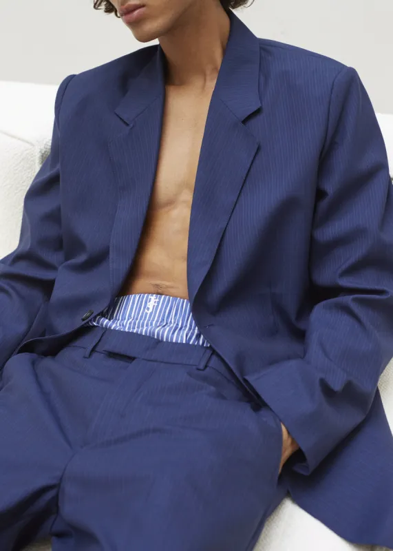 Cole Cotton Boxer Shorts - Blue Multi Stripe sold by Frankie Shop