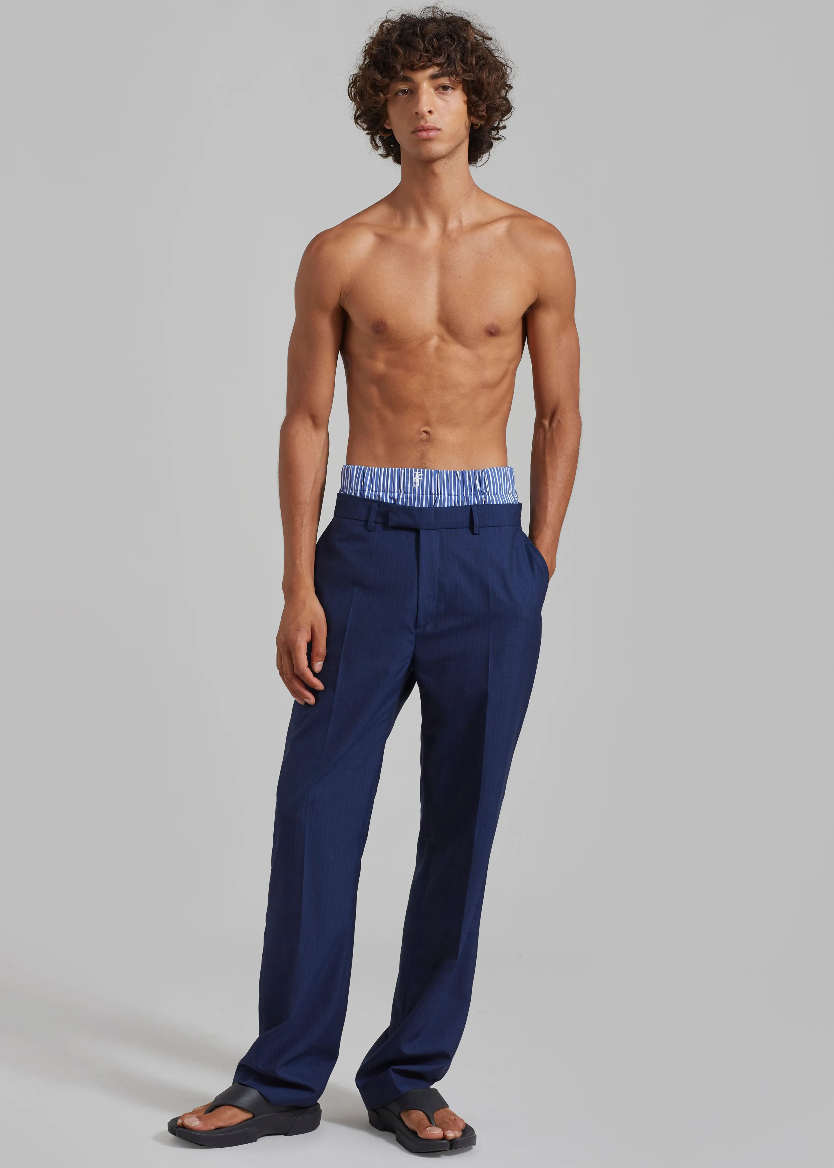 Cole Cotton Boxer Shorts - Blue Multi Stripe sold by Frankie Shop product image thumbnail 4