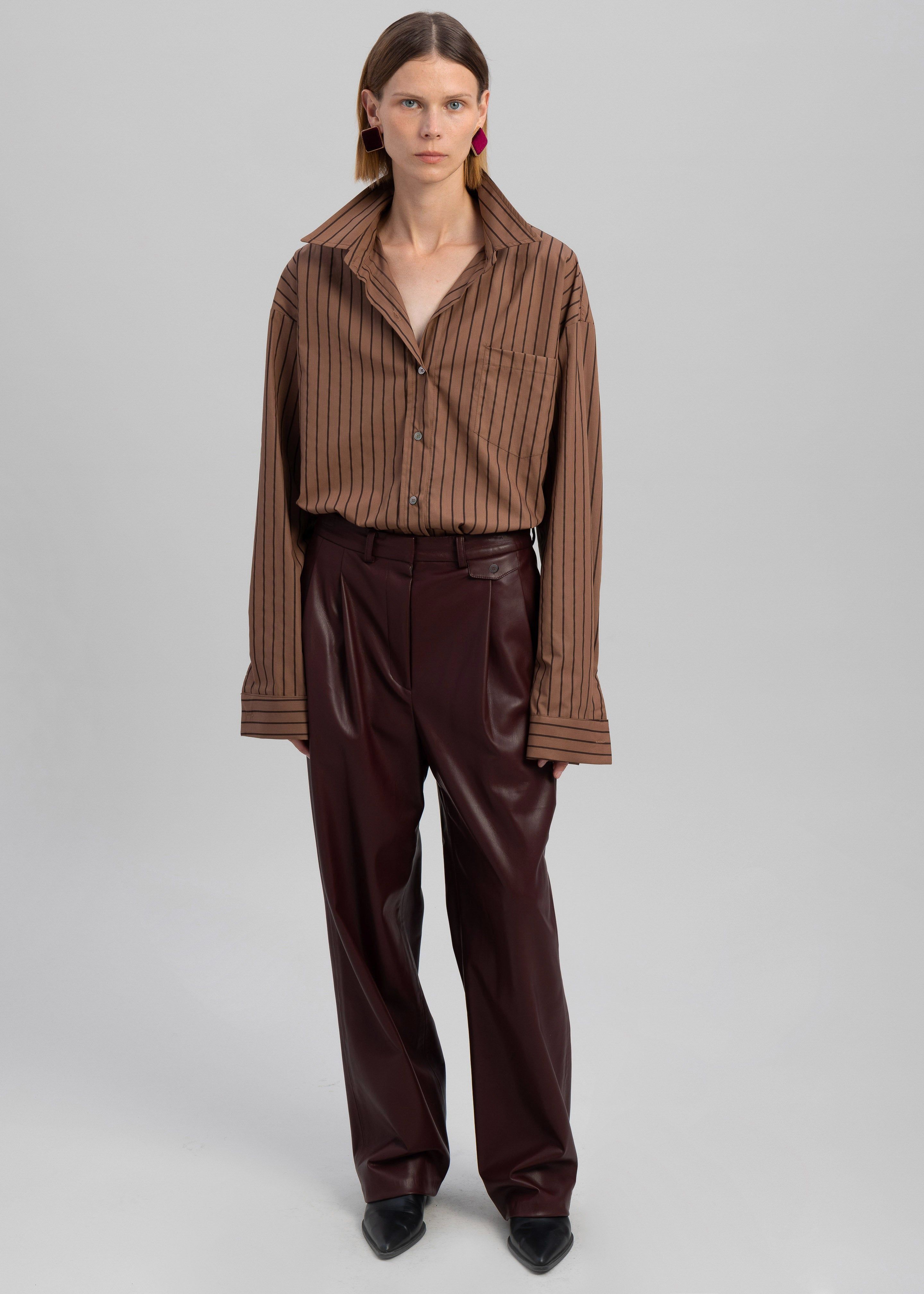 Anette Striped Shirt - Brown sold by Frankie Shop product image thumbnail 2