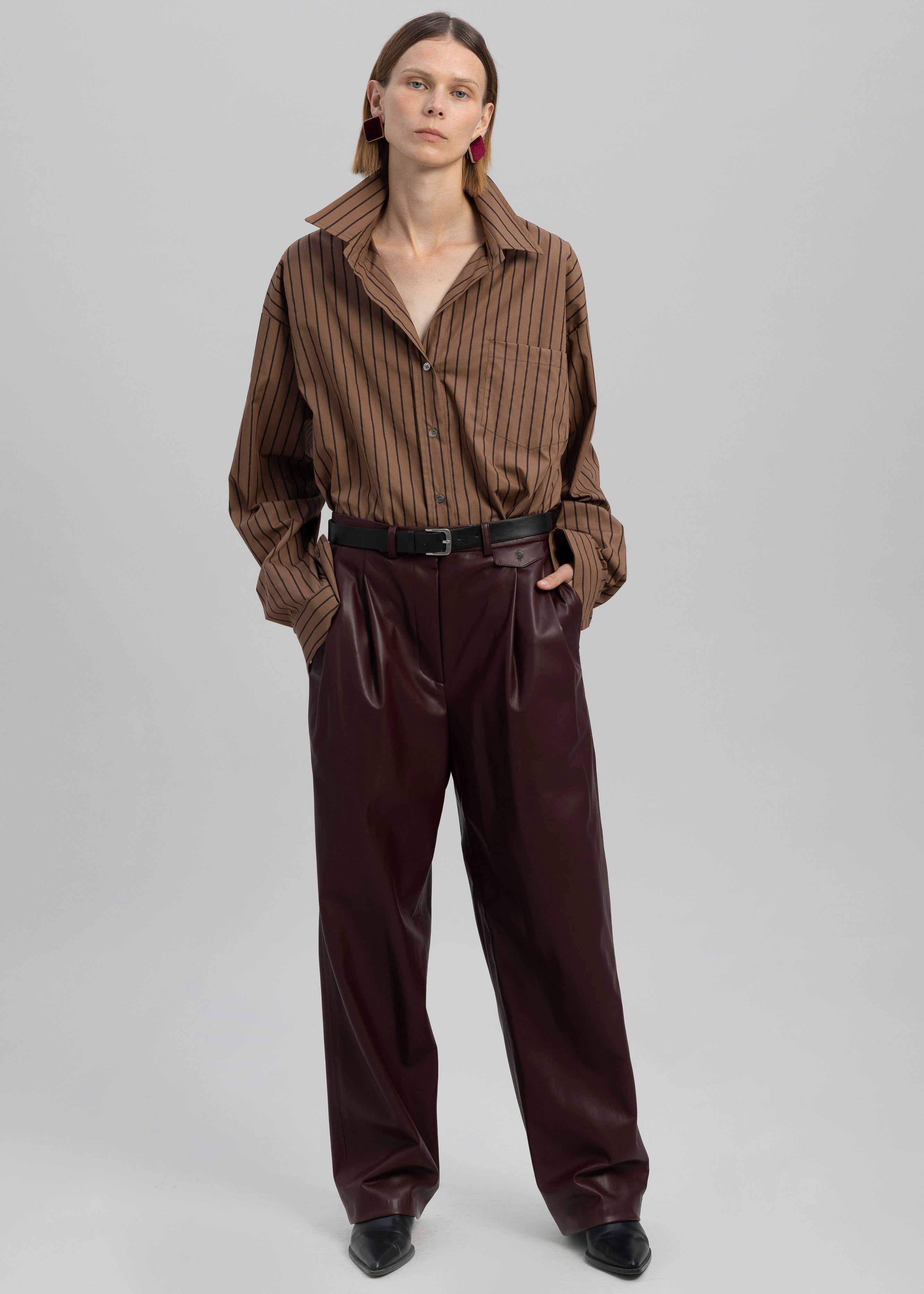 Anette Striped Shirt - Brown sold by Frankie Shop product image thumbnail 7