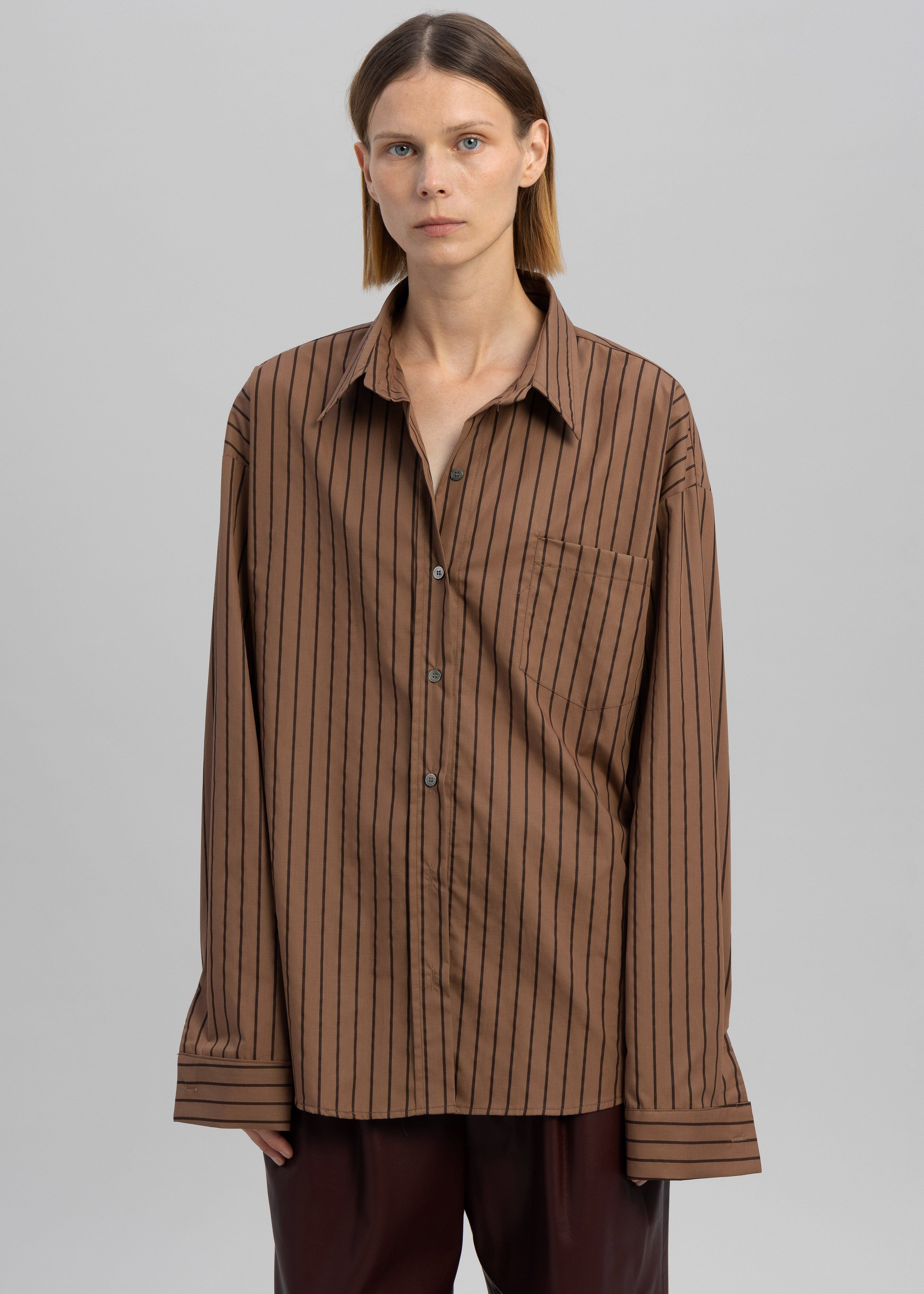 Anette Striped Shirt - Brown sold by Frankie Shop product image thumbnail 4