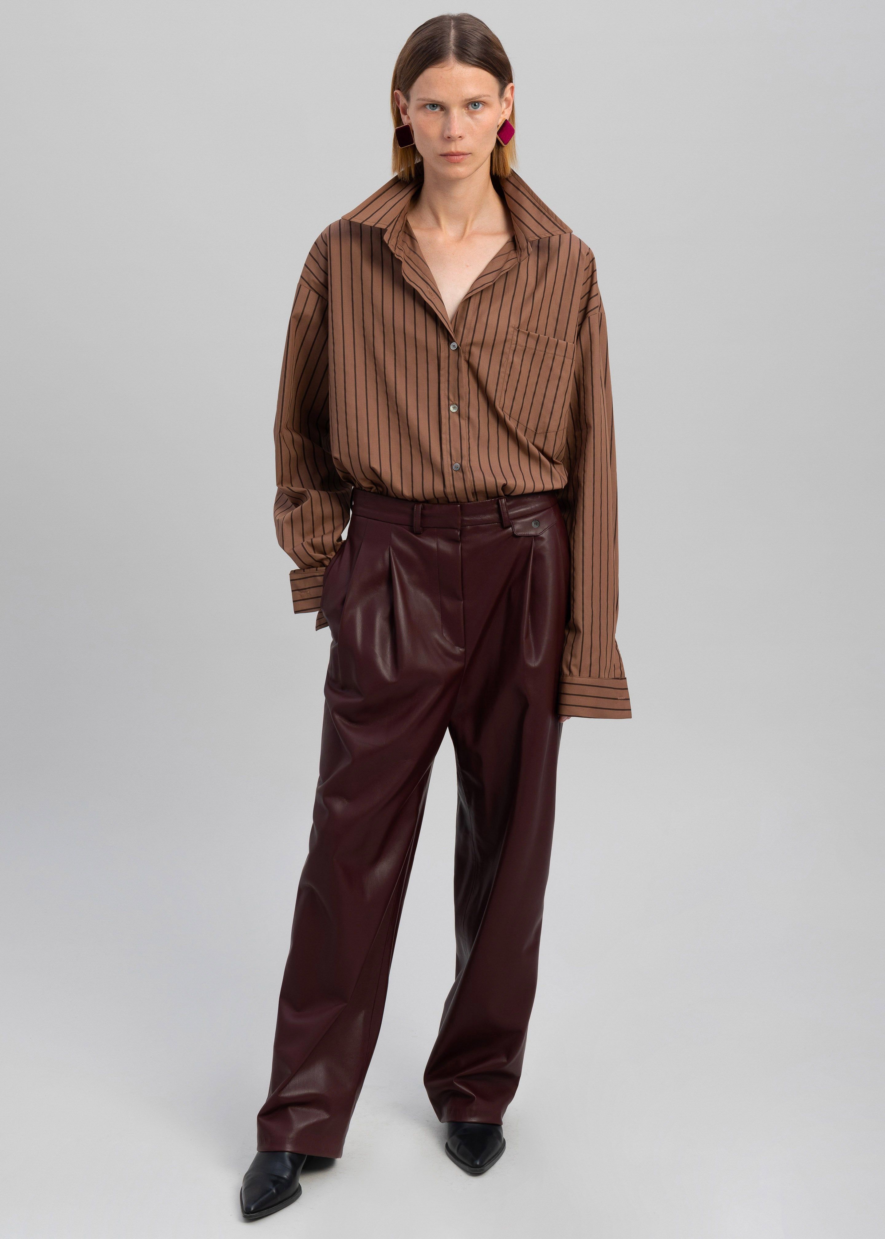 Anette Striped Shirt - Brown sold by Frankie Shop product image thumbnail 3