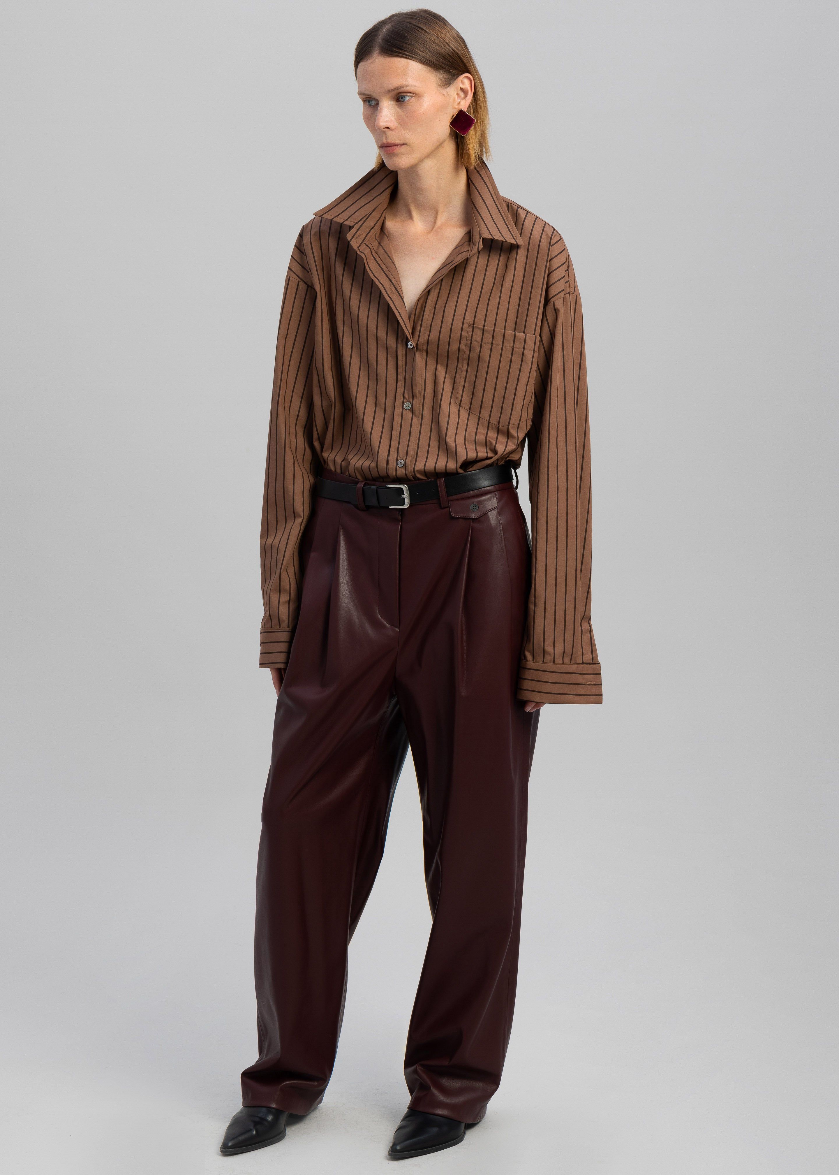 Anette Striped Shirt - Brown sold by Frankie Shop product image thumbnail 6