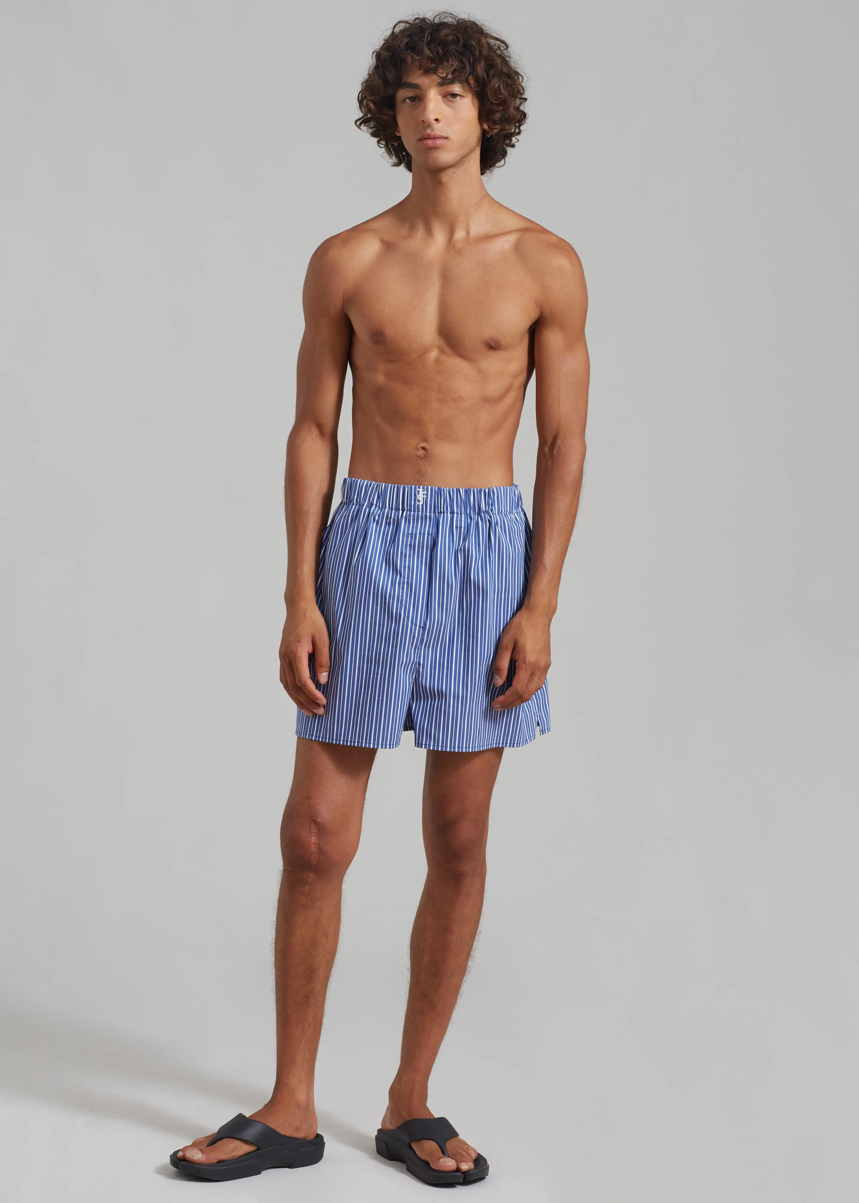 Cole Cotton Boxer Shorts - Blue Multi Stripe sold by Frankie Shop product image thumbnail 2