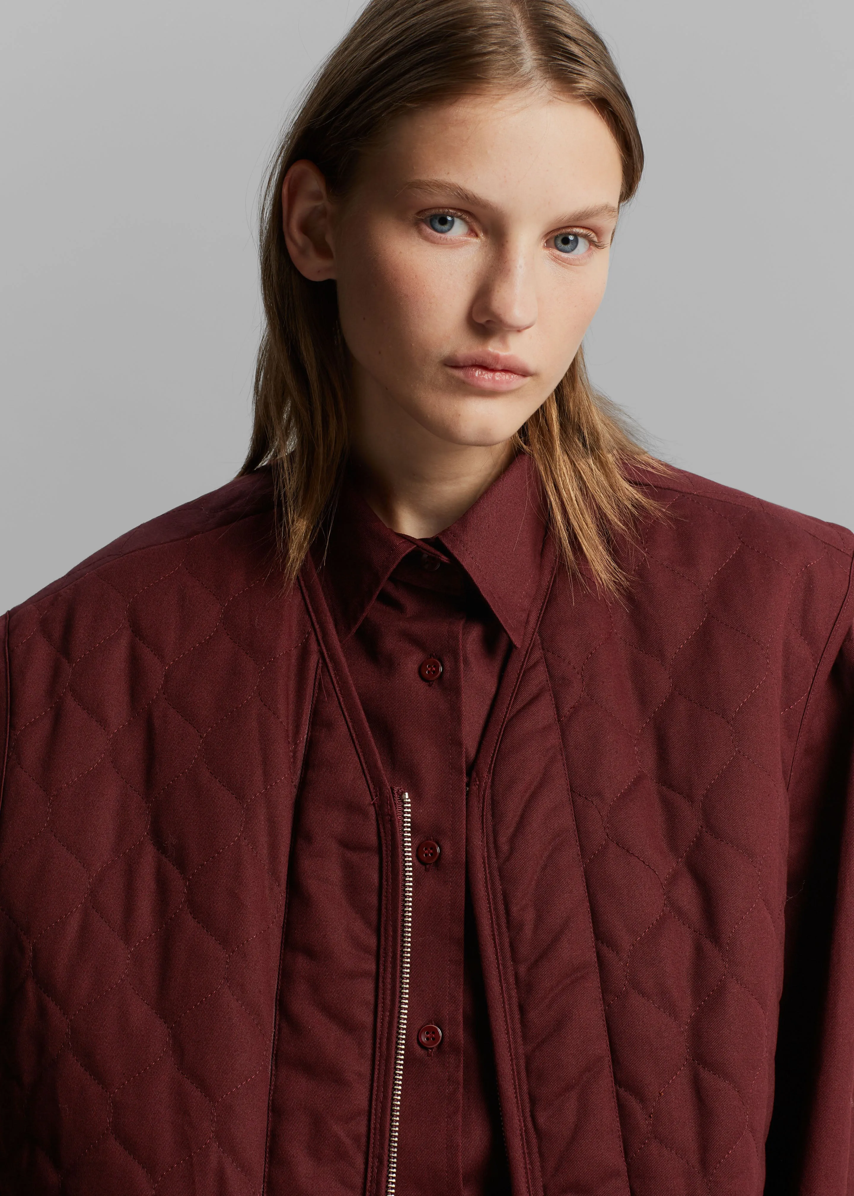 Devon Wide Zip Vest - Burgundy sold by Frankie Shop product image thumbnail 3