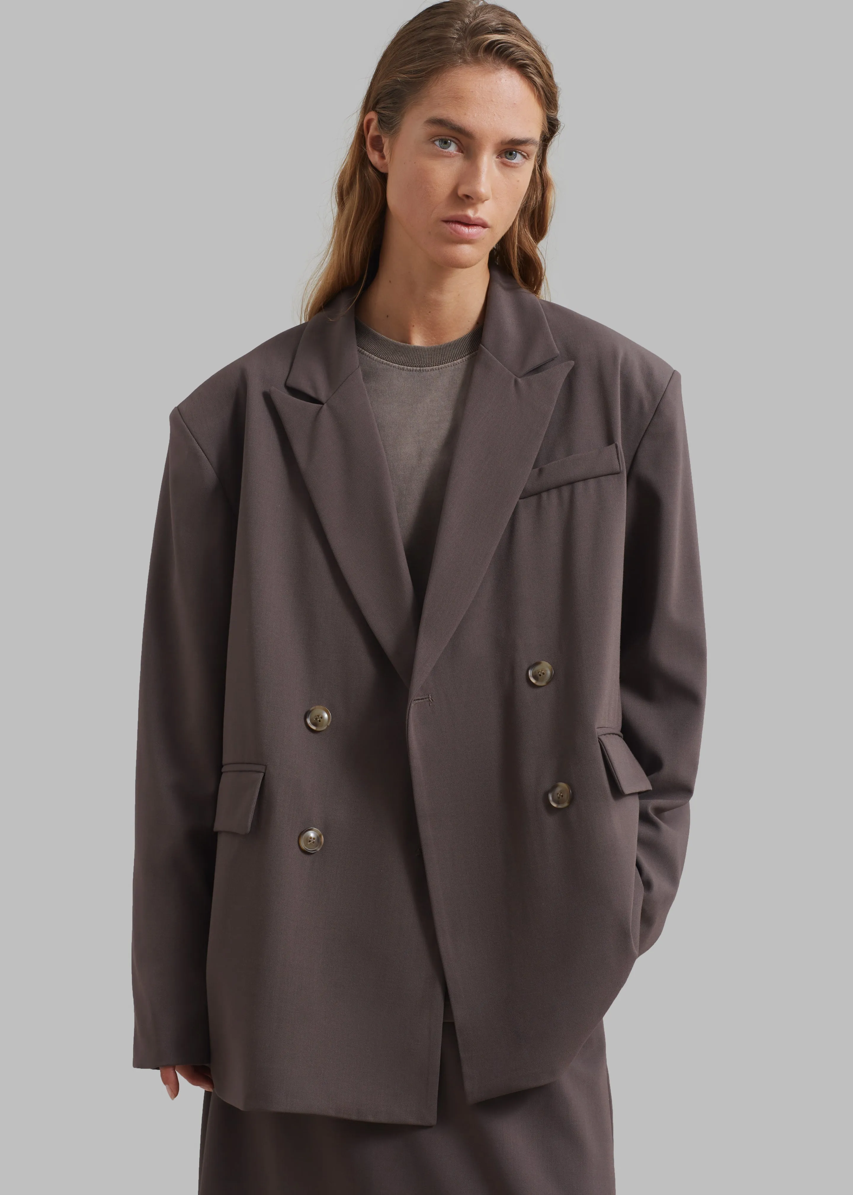 Allison Double Breasted Blazer - Brown sold by Frankie Shop product image thumbnail 3