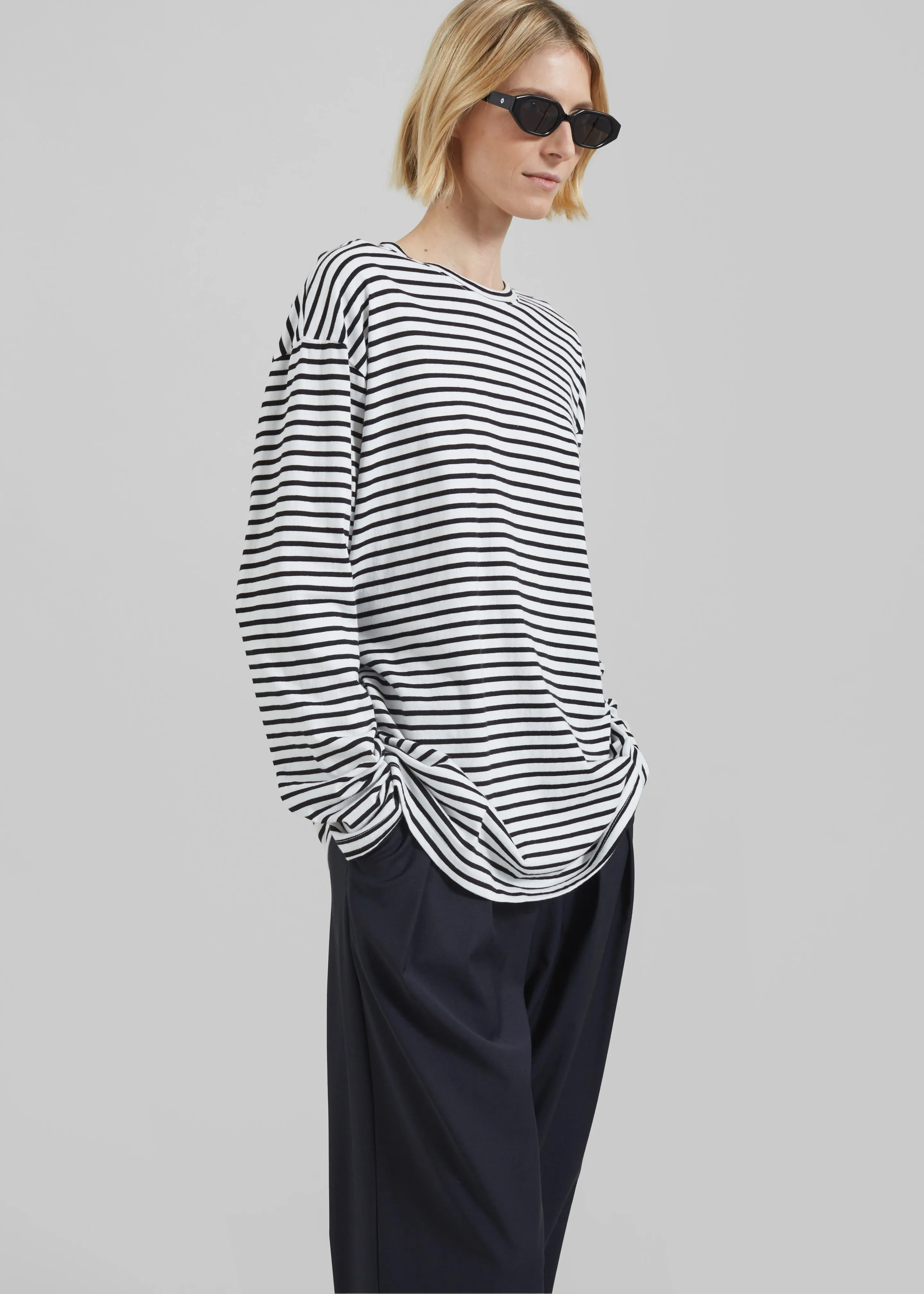 Salome Long Sleeve Tee - White/Black Stripe sold by Frankie Shop product image thumbnail 2