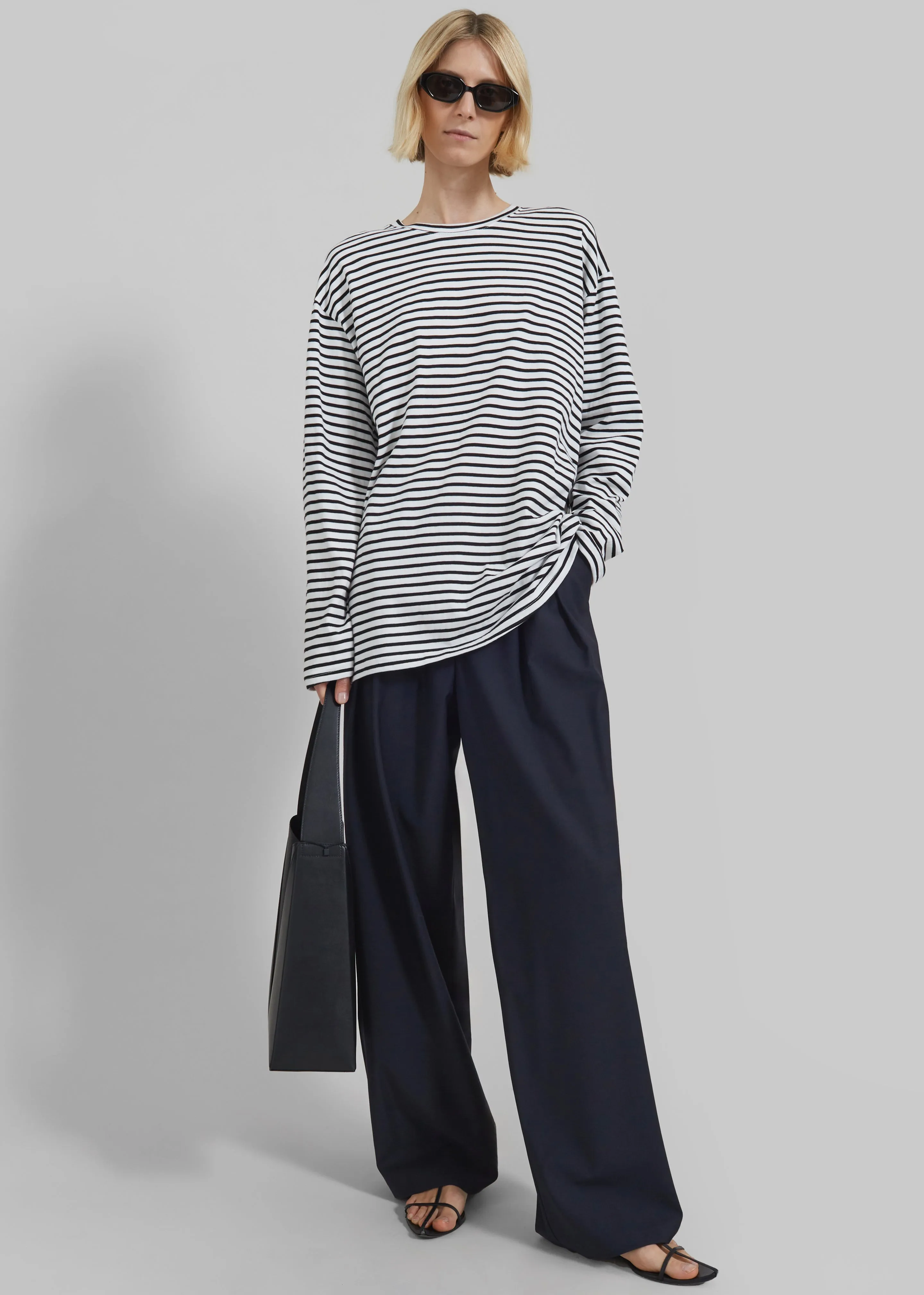 Salome Long Sleeve Tee - White/Black Stripe sold by Frankie Shop product image thumbnail 4