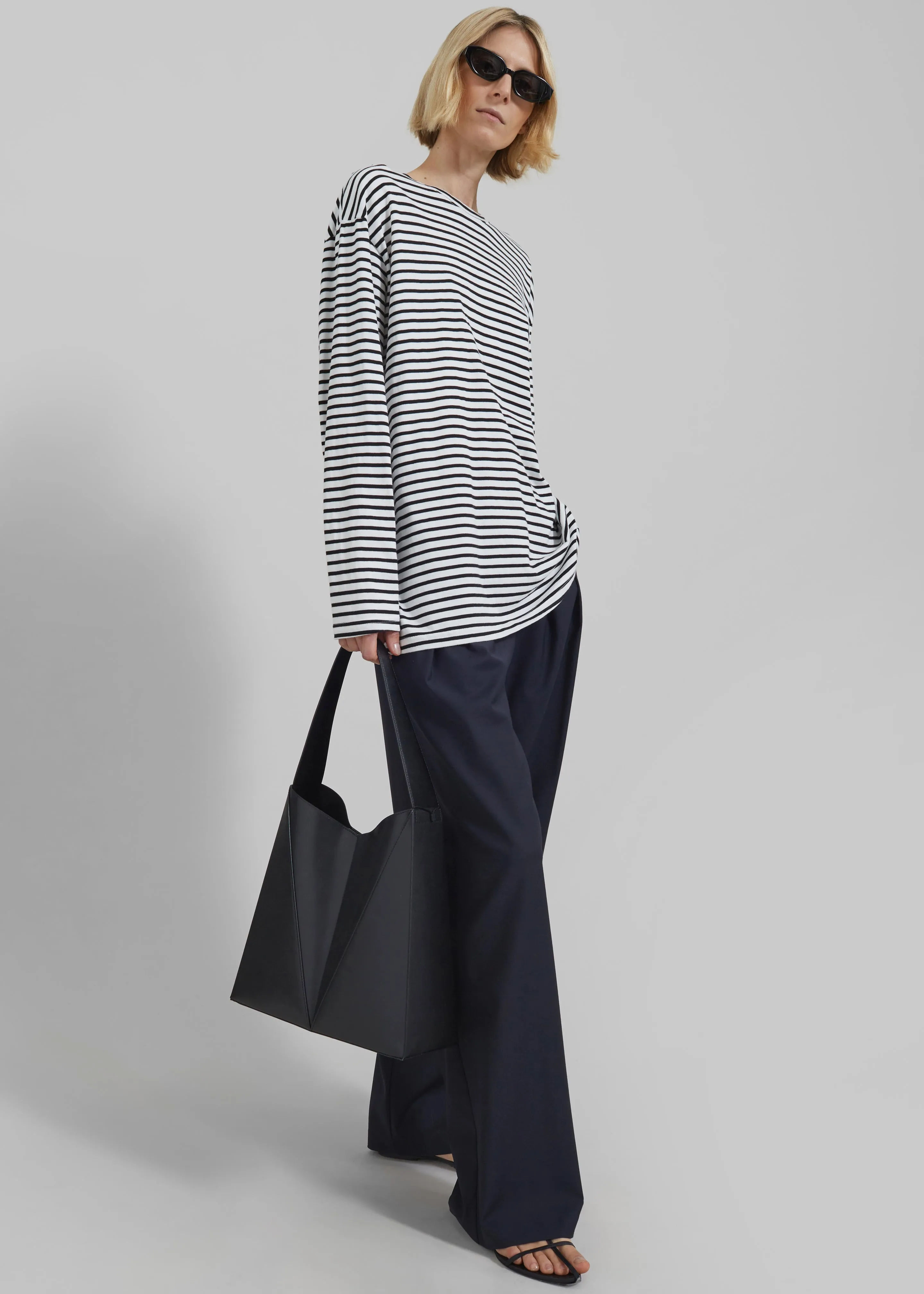 Salome Long Sleeve Tee - White/Black Stripe sold by Frankie Shop