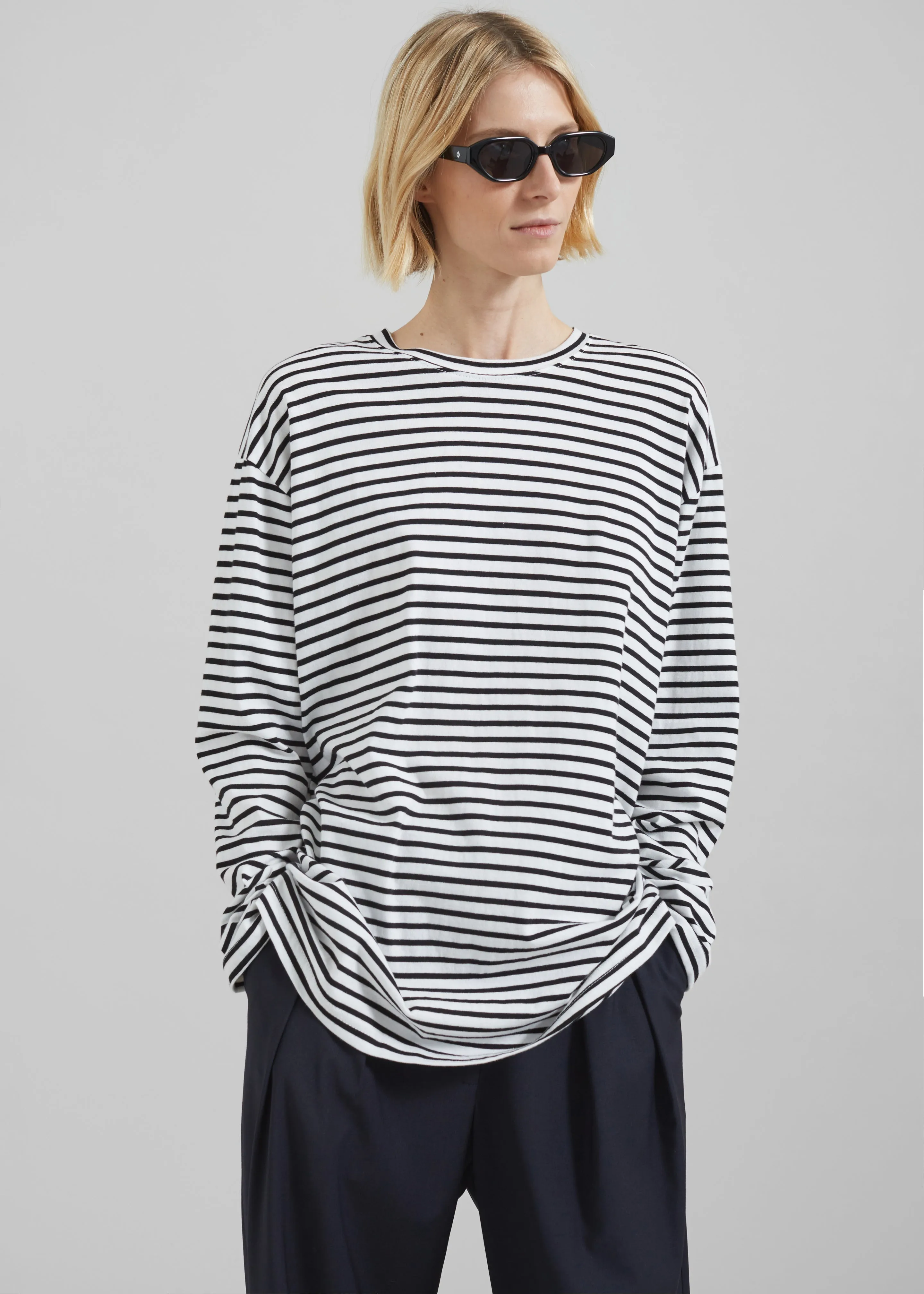 Salome Long Sleeve Tee - White/Black Stripe sold by Frankie Shop product image thumbnail 5