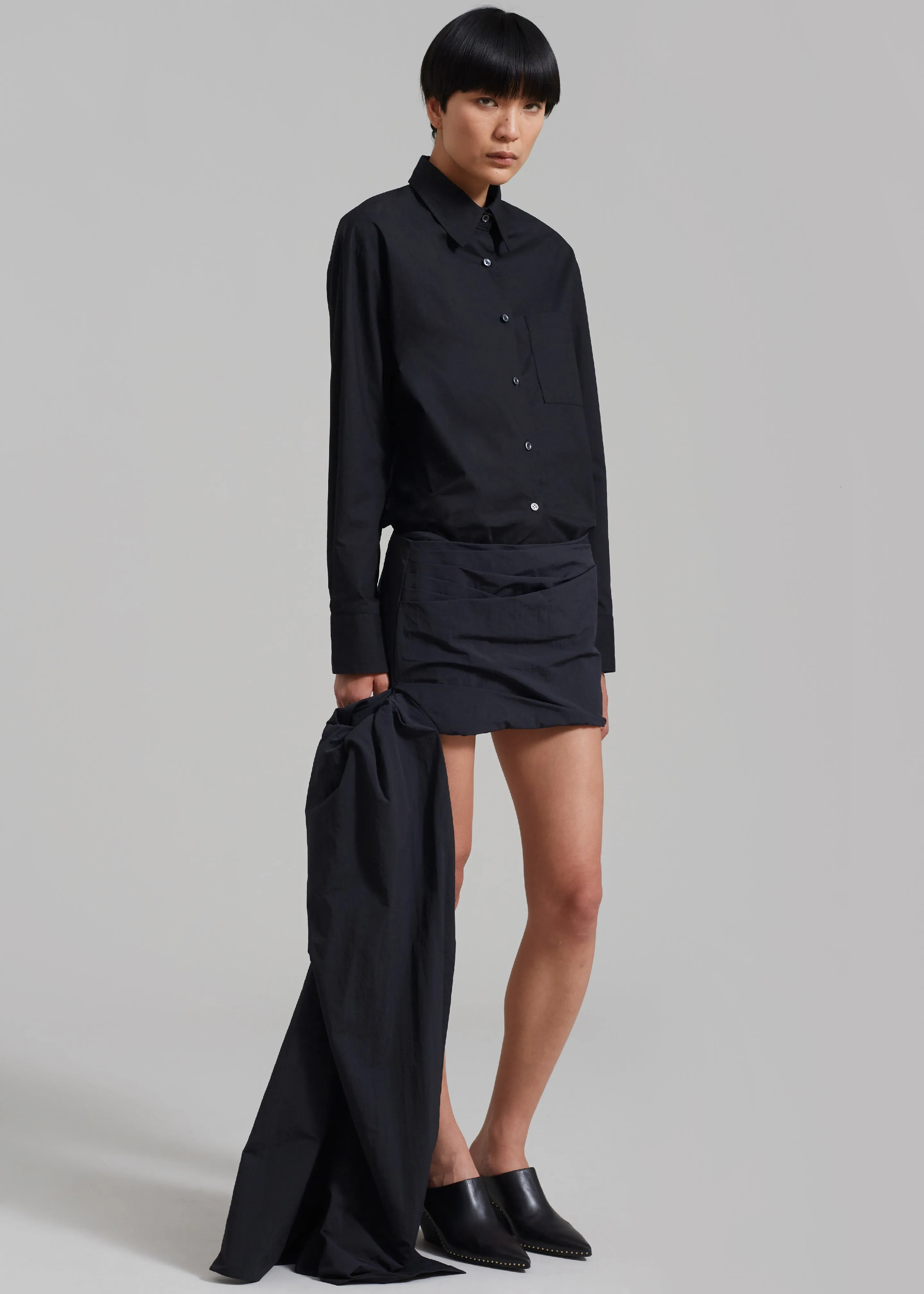 Christopher Esber Draped Bustle Micro Skirt - Black sold by Frankie Shop
