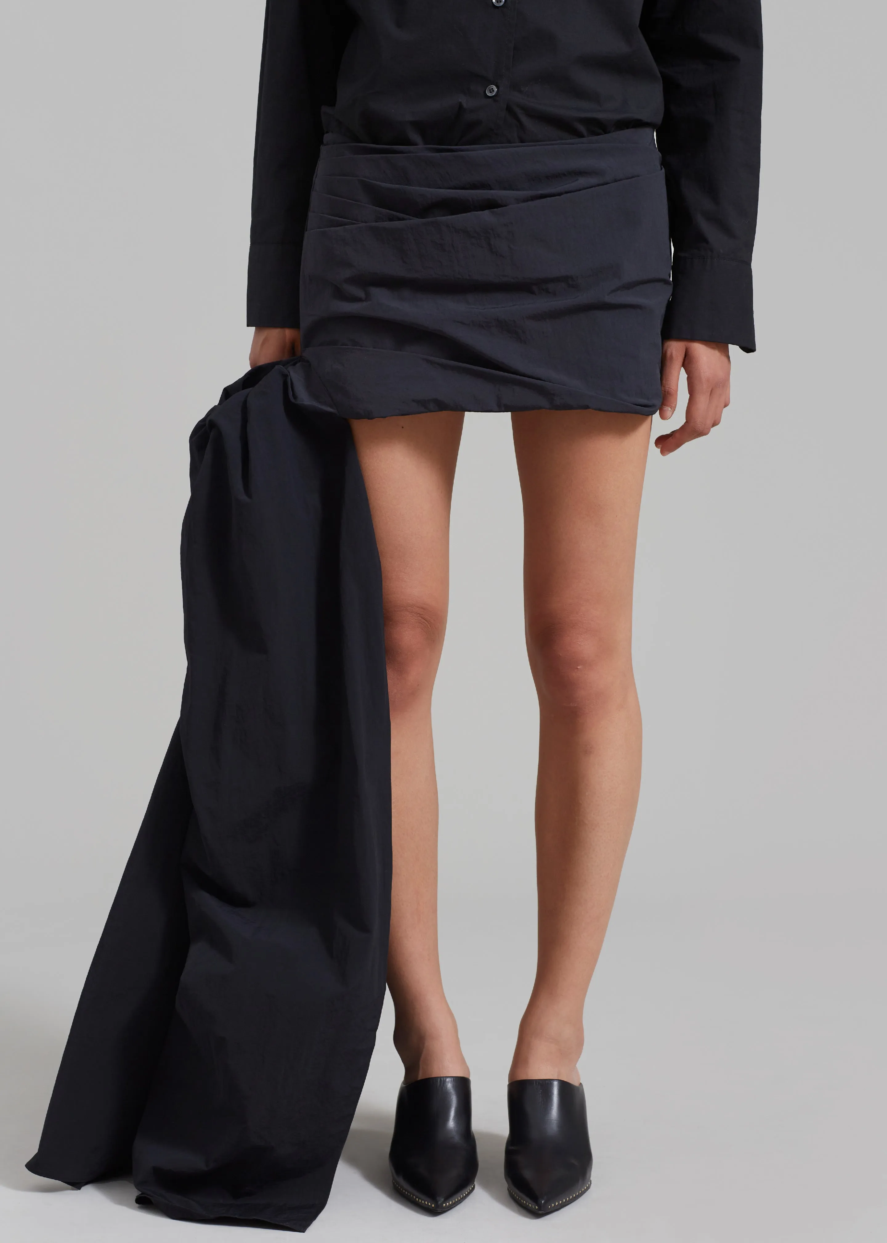 Christopher Esber Draped Bustle Micro Skirt - Black sold by Frankie Shop product image thumbnail 3