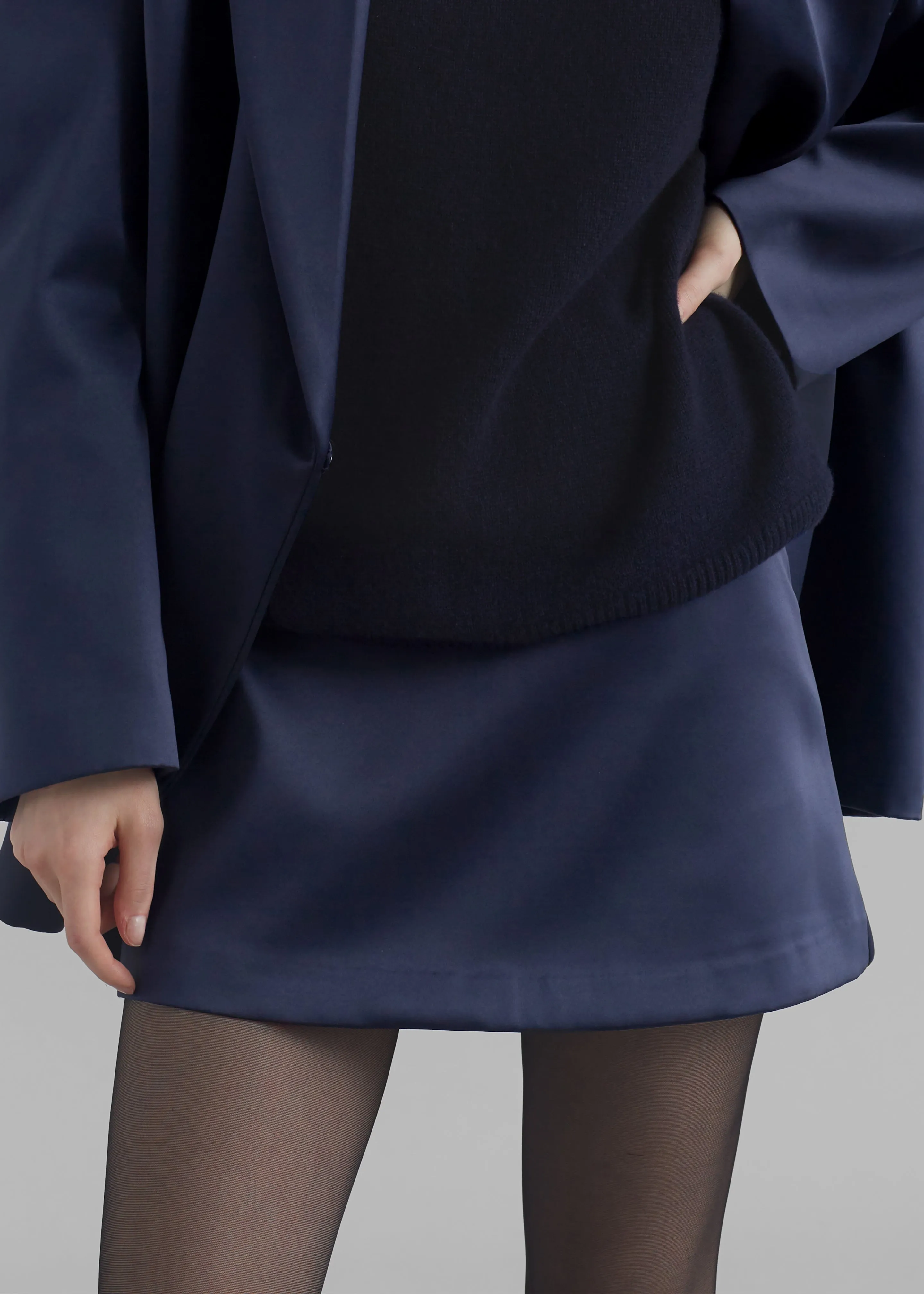 Jo Satin Mini Skirt - Navy sold by Frankie Shop product image thumbnail 2