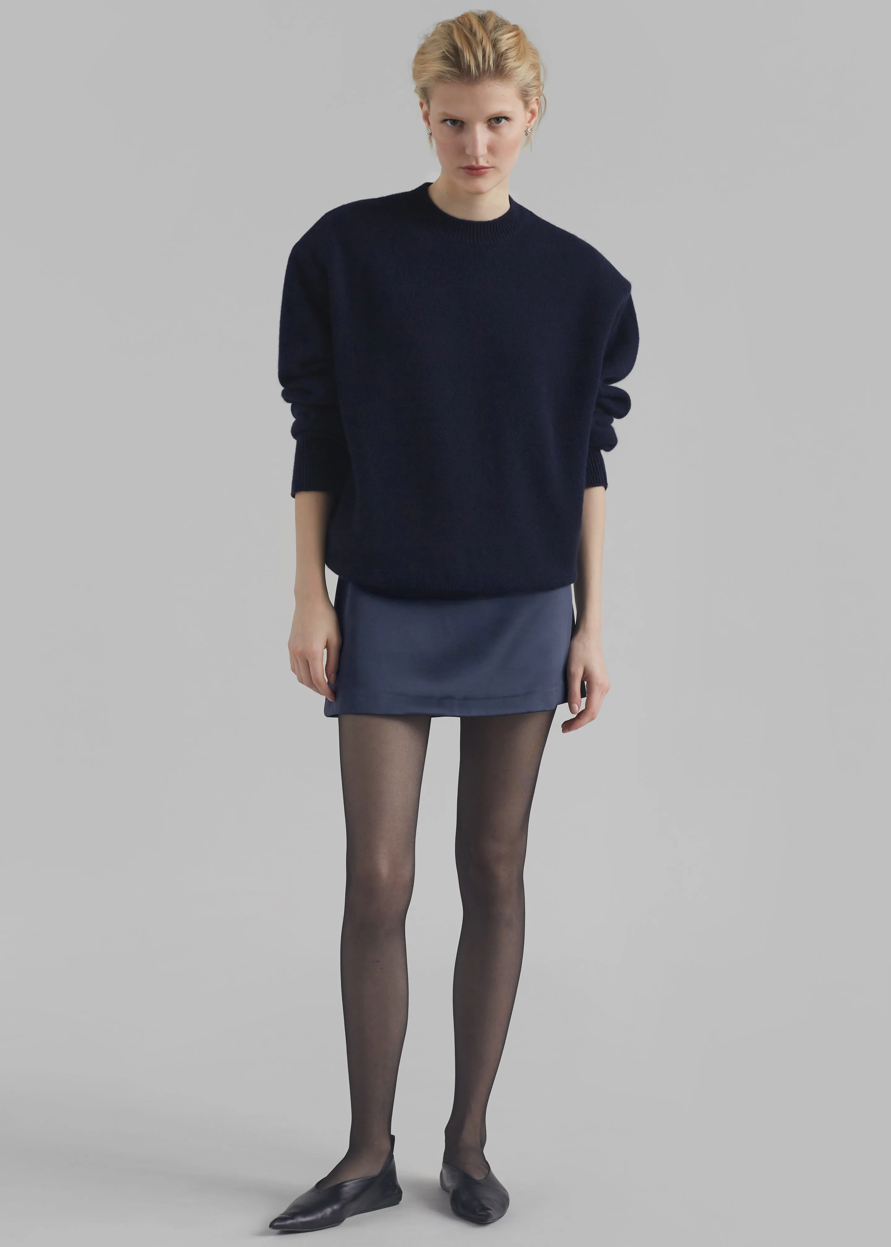 Jo Satin Mini Skirt - Navy sold by Frankie Shop product image thumbnail 5