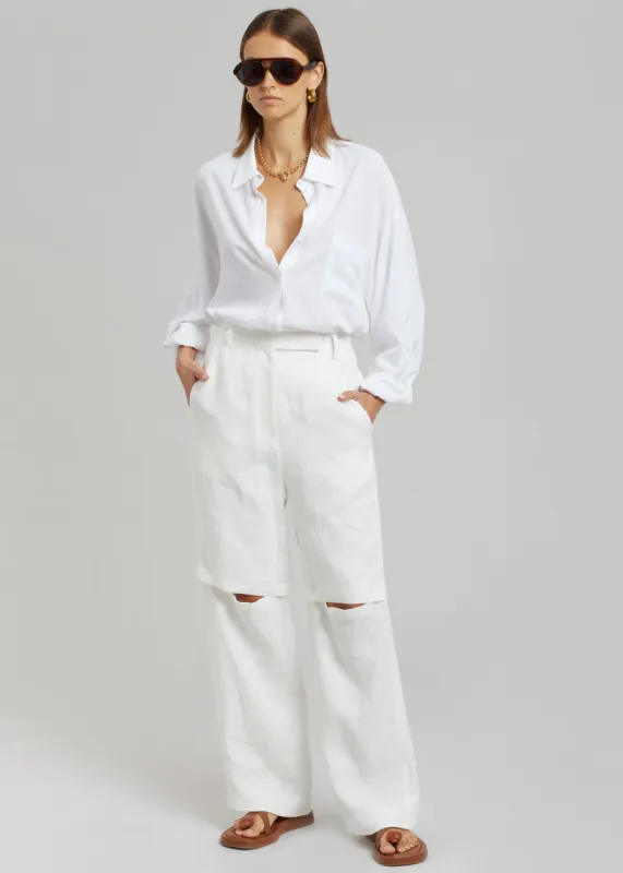 Tara Linen Pants - Off White sold by Frankie Shop