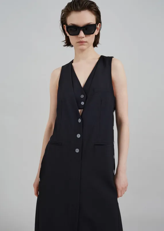 3.1 Phillip Lim Tailored Vest Dress with Set-In Bra - Black sold by Frankie Shop