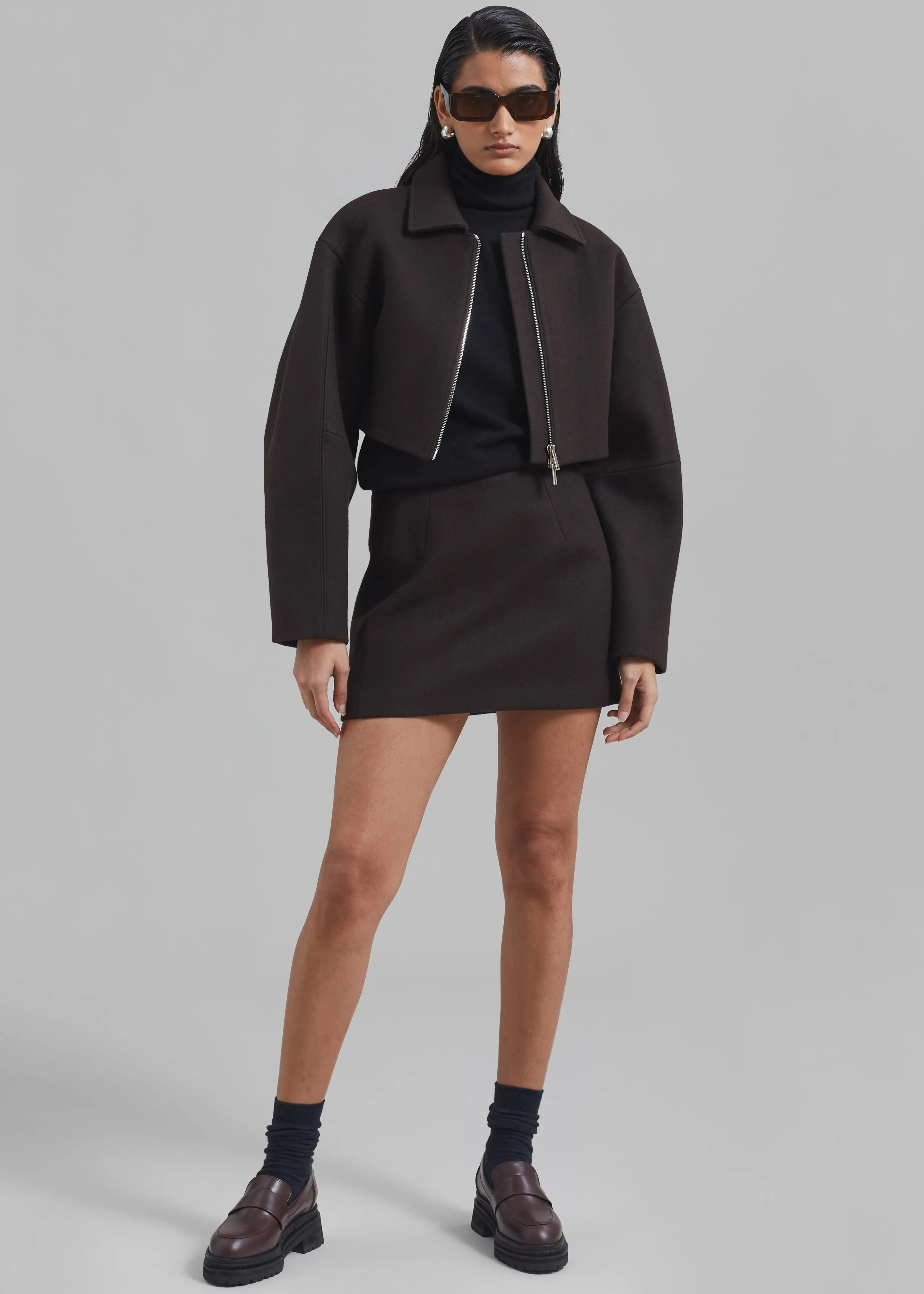 Kerrigan Wool Jacket - Brown sold by Frankie Shop