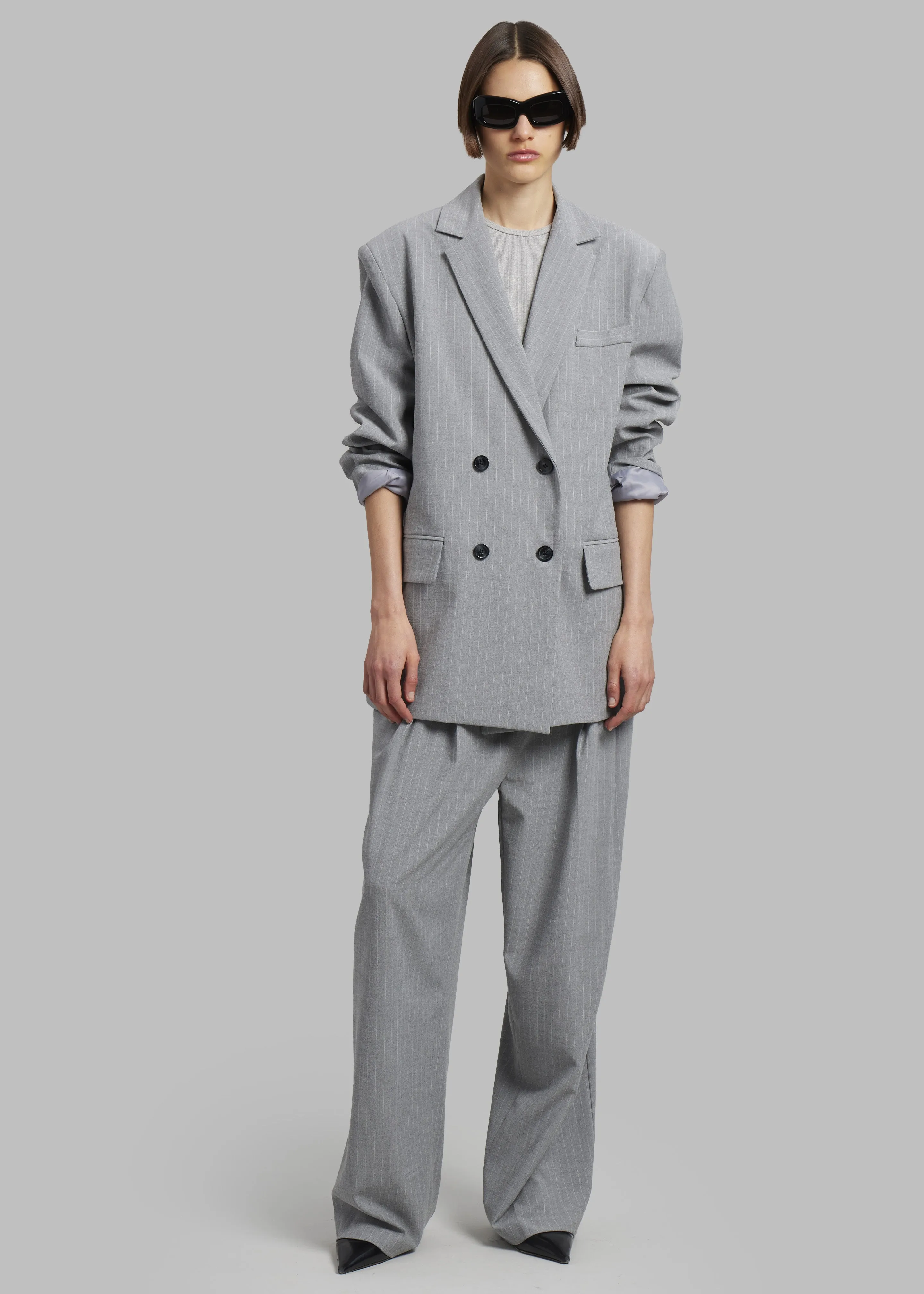 Sybil Blazer - Grey Pinstripe sold by Frankie Shop product image thumbnail 2