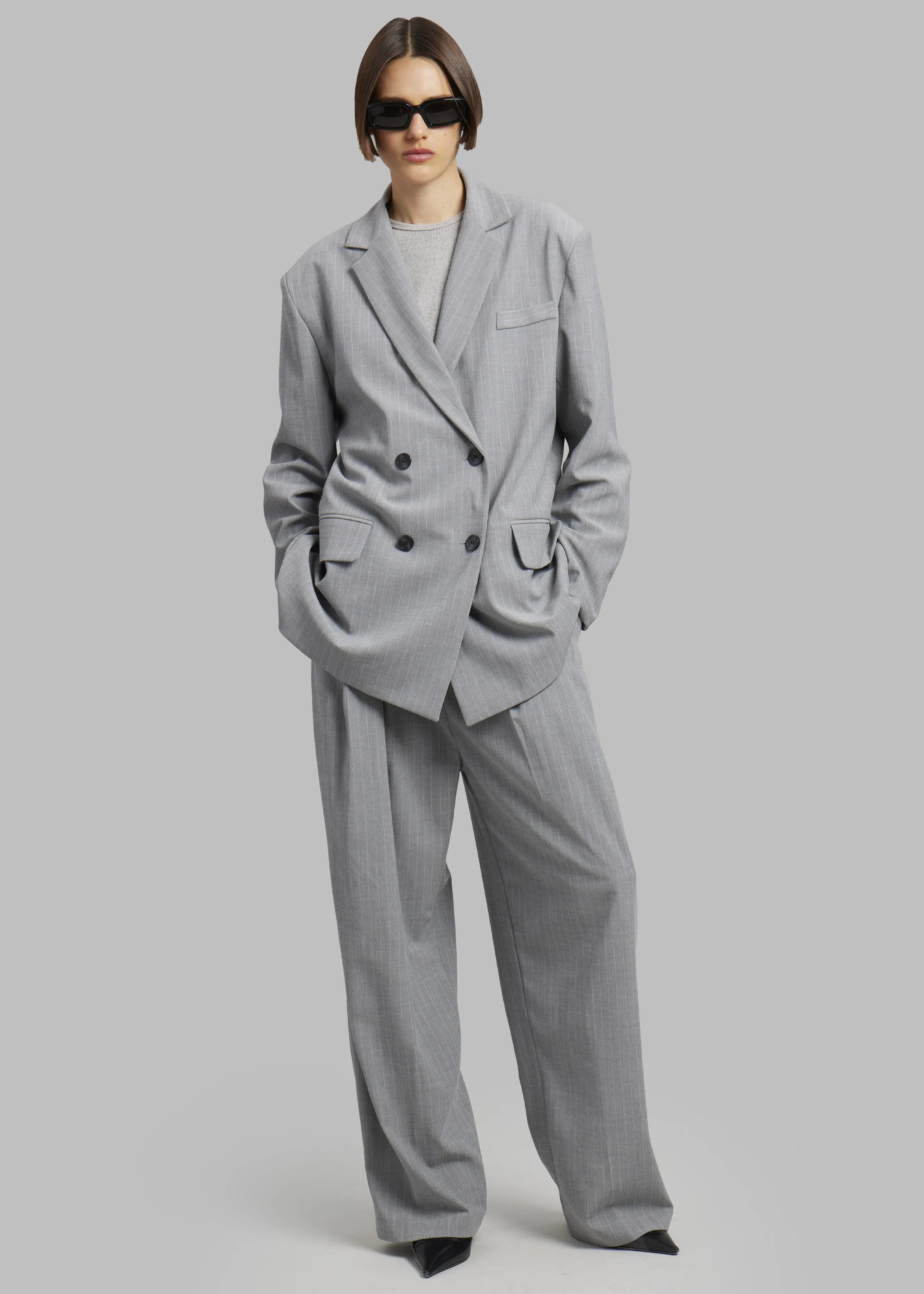 Sybil Blazer - Grey Pinstripe sold by Frankie Shop product image thumbnail 4