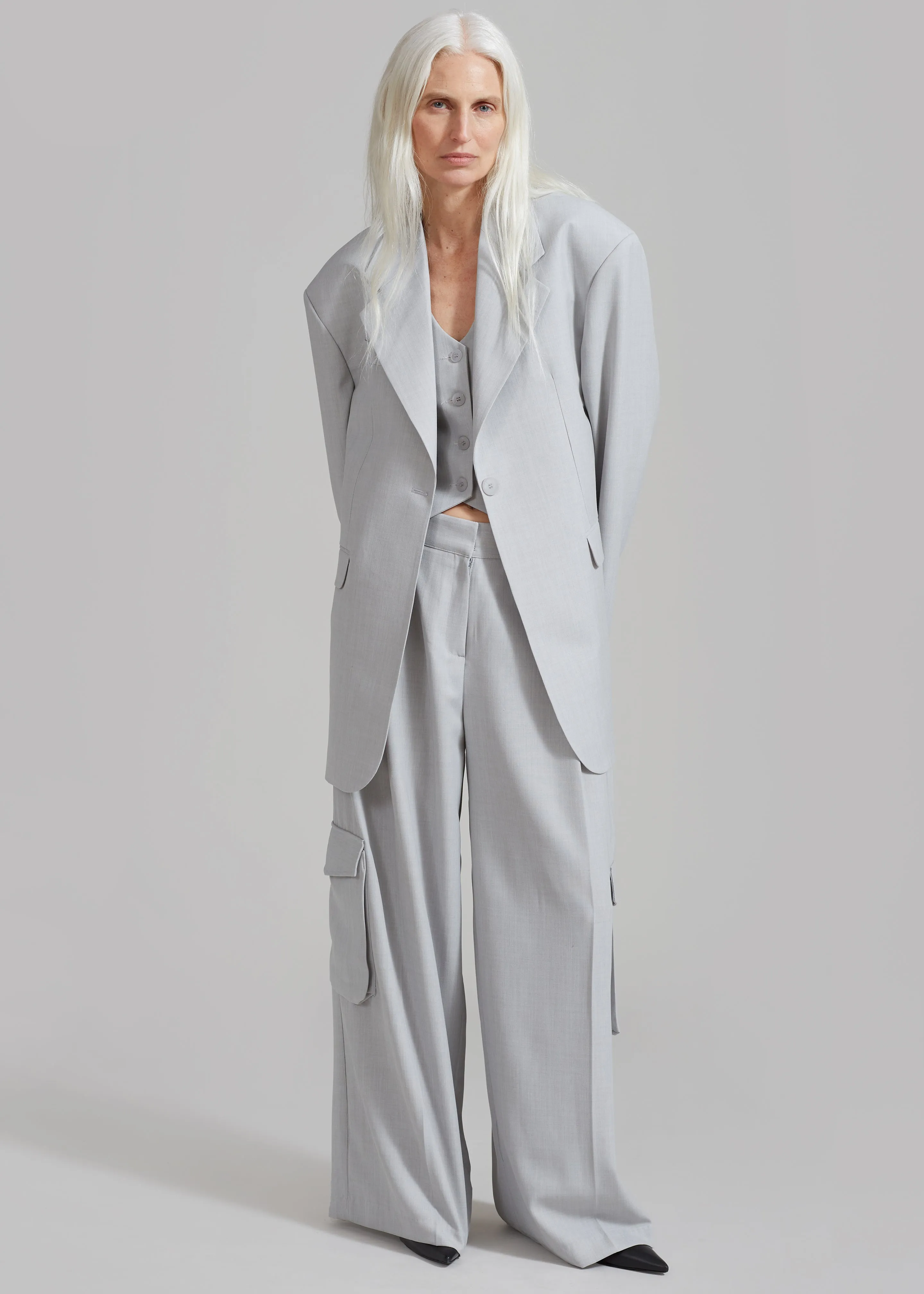 Gladys Blazer - Grey sold by Frankie Shop