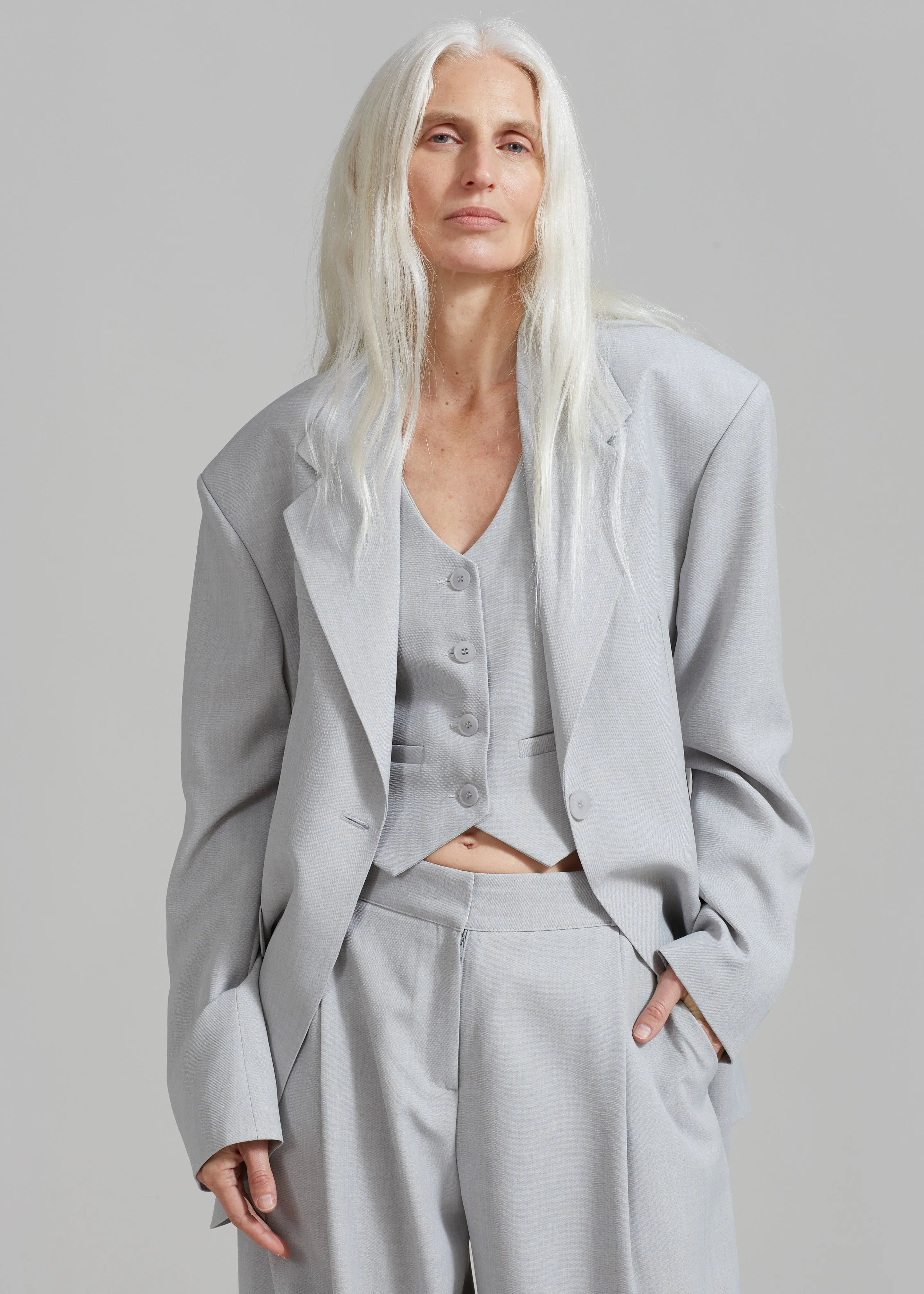 Gladys Blazer - Grey sold by Frankie Shop product image thumbnail 2