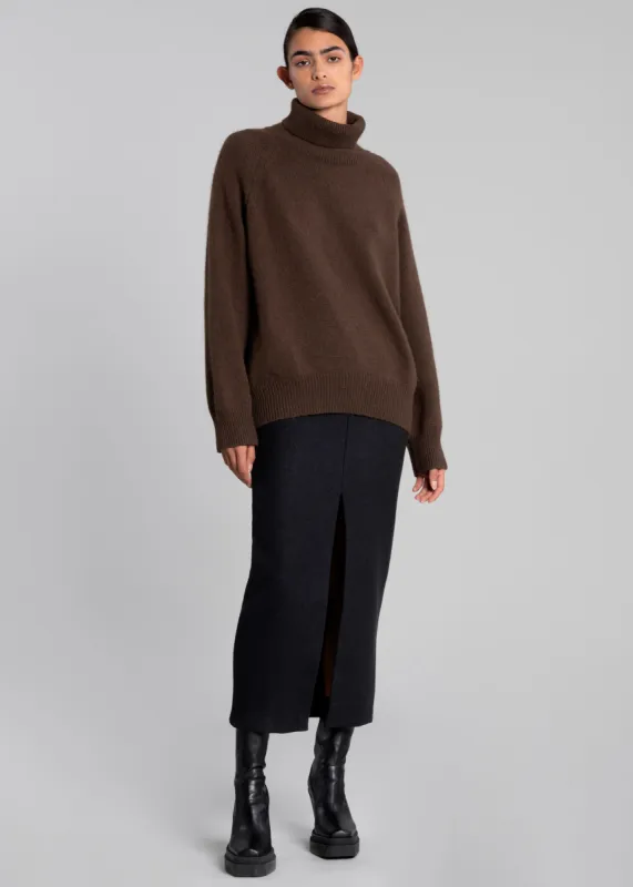 Neasi Wool-Blend Pencil Skirt - Black sold by Frankie Shop