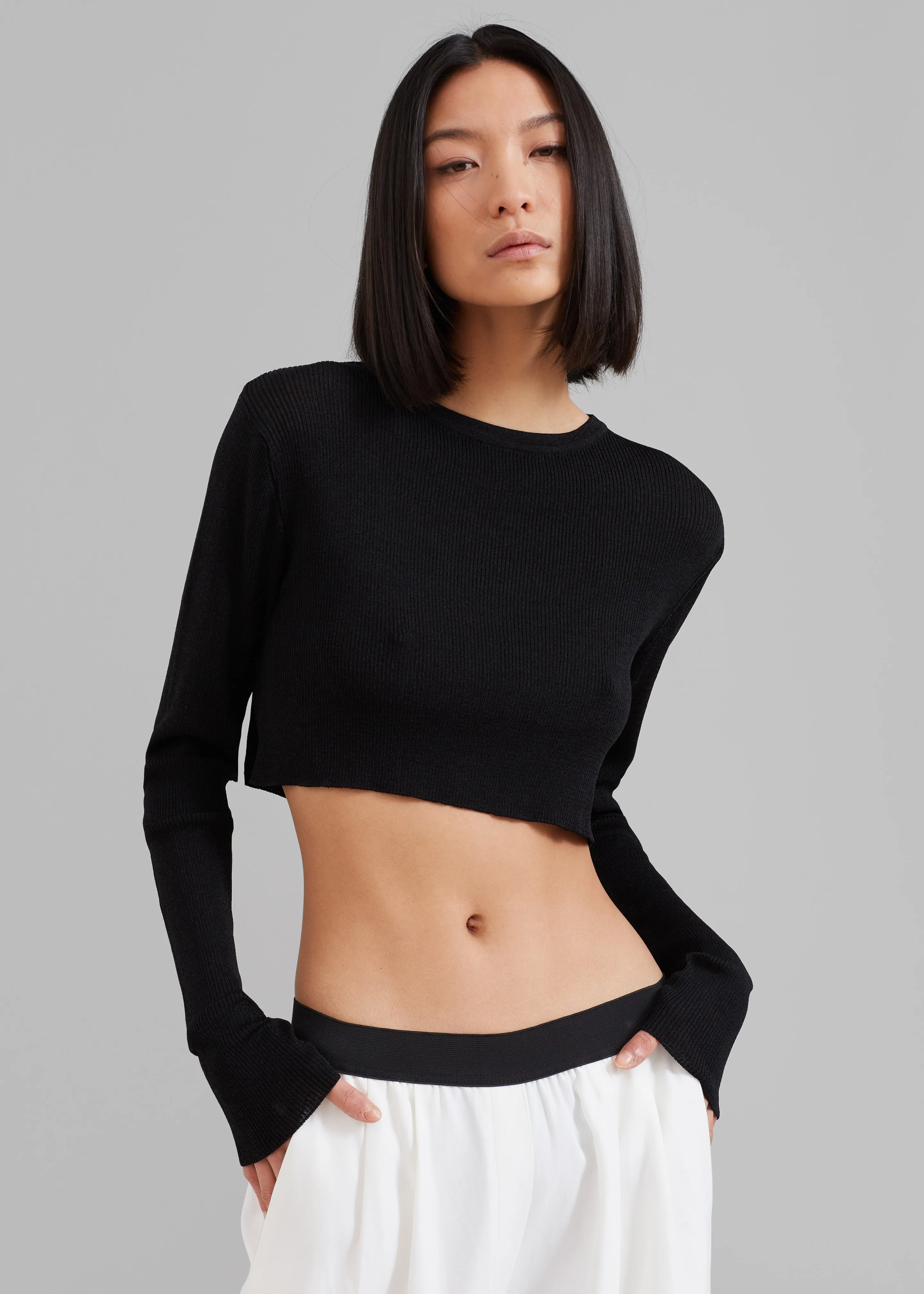 Kaz Cropped Knit Top - Black sold by Frankie Shop product image thumbnail 3