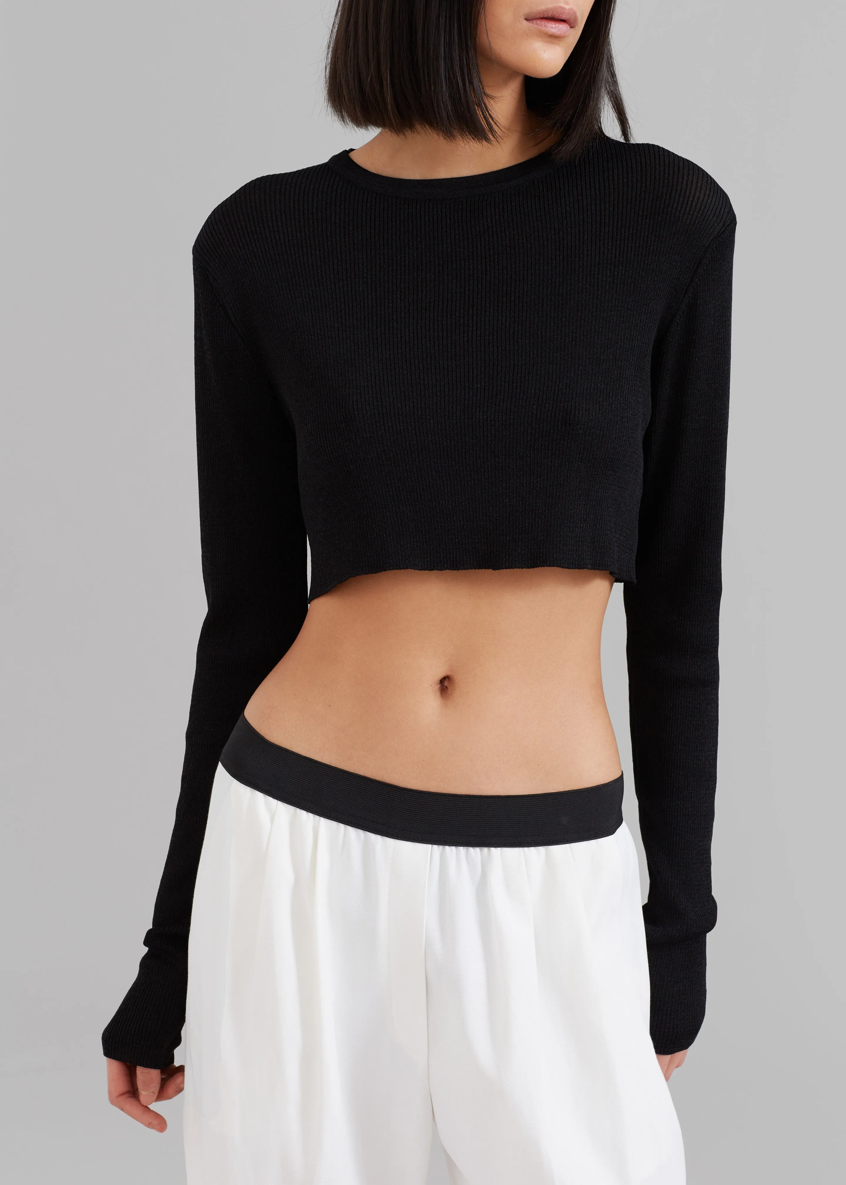 Kaz Cropped Knit Top - Black sold by Frankie Shop product image thumbnail 5