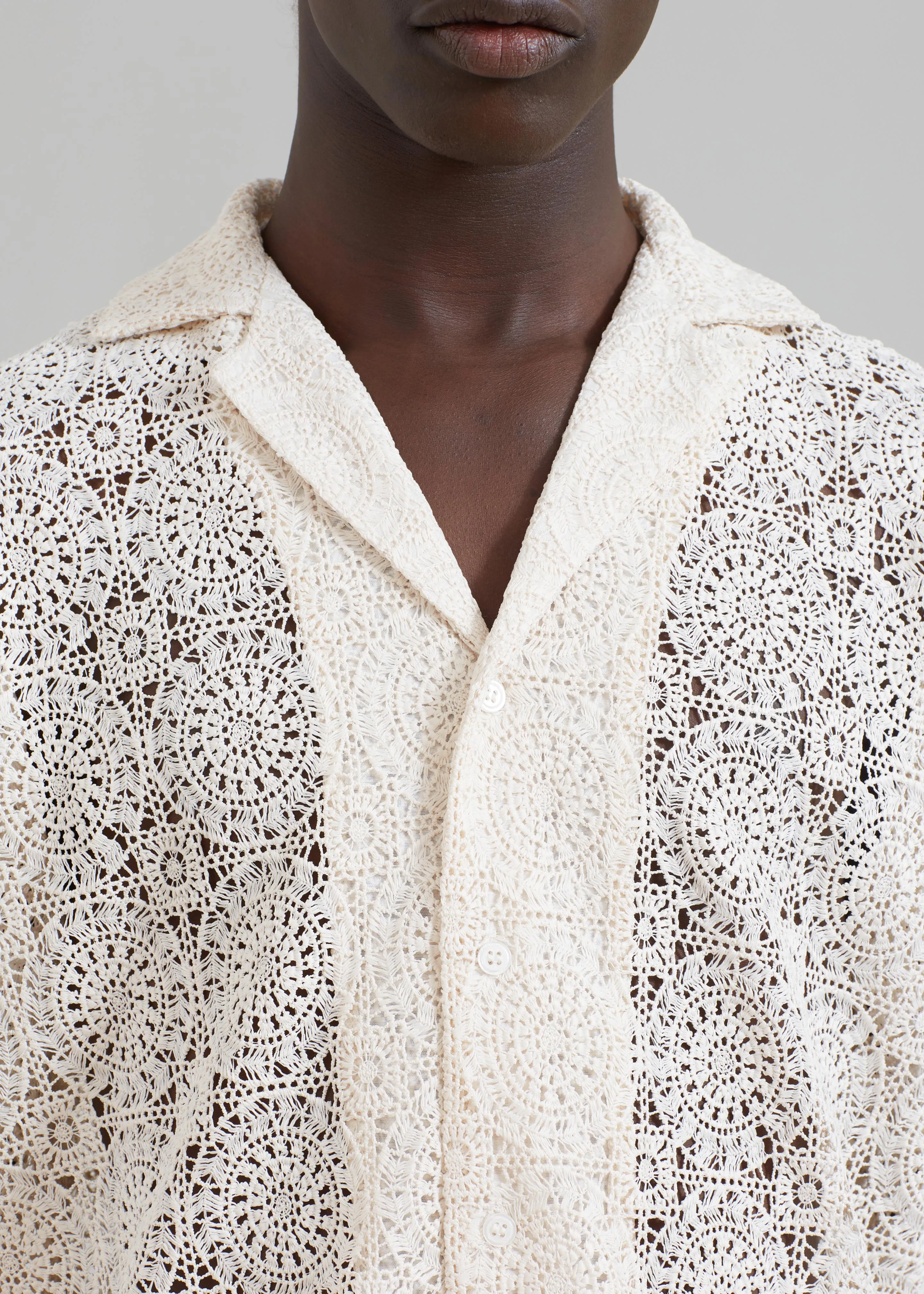 Róhe Resort Crochet Shirt - Ivory sold by Frankie Shop product image thumbnail 3