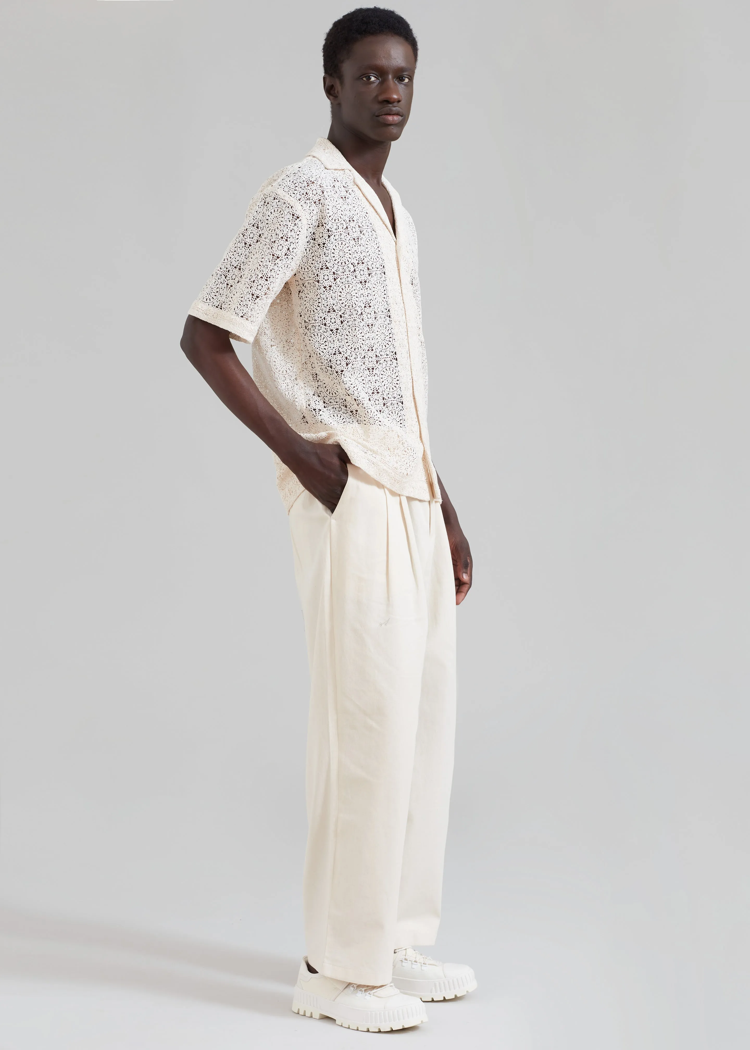 Róhe Resort Crochet Shirt - Ivory sold by Frankie Shop product image thumbnail 5