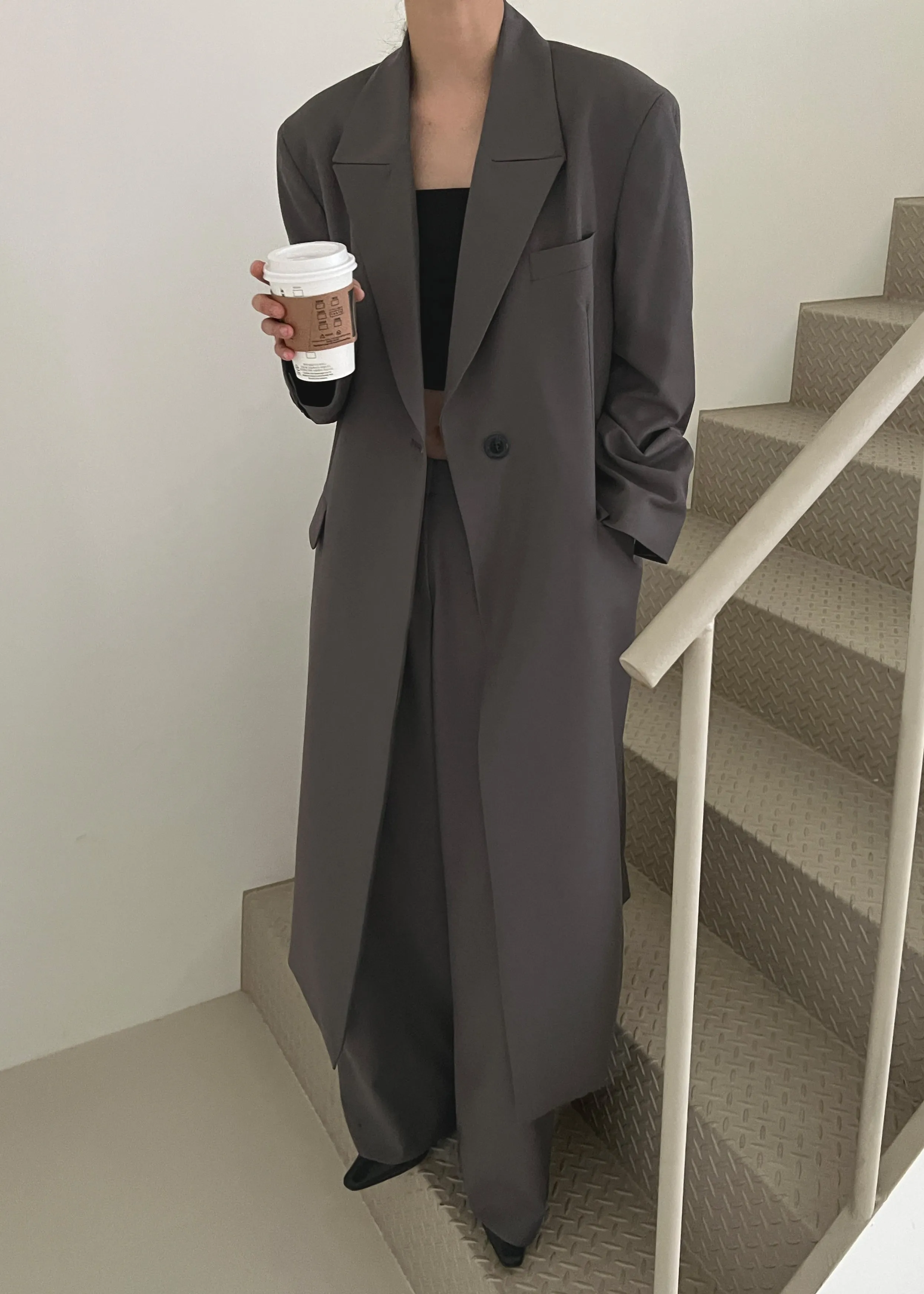 Charlotte Overcoat - Grey sold by Frankie Shop