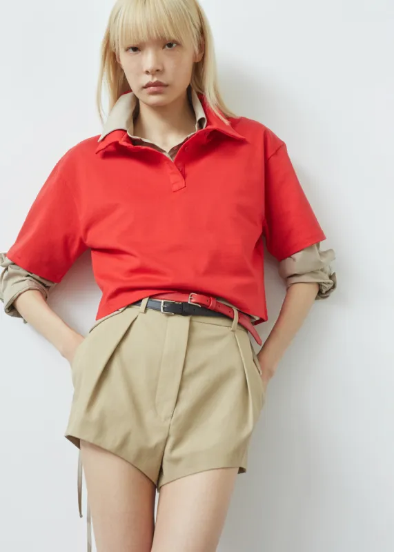 Dawson Cropped Polo - Red sold by Frankie Shop