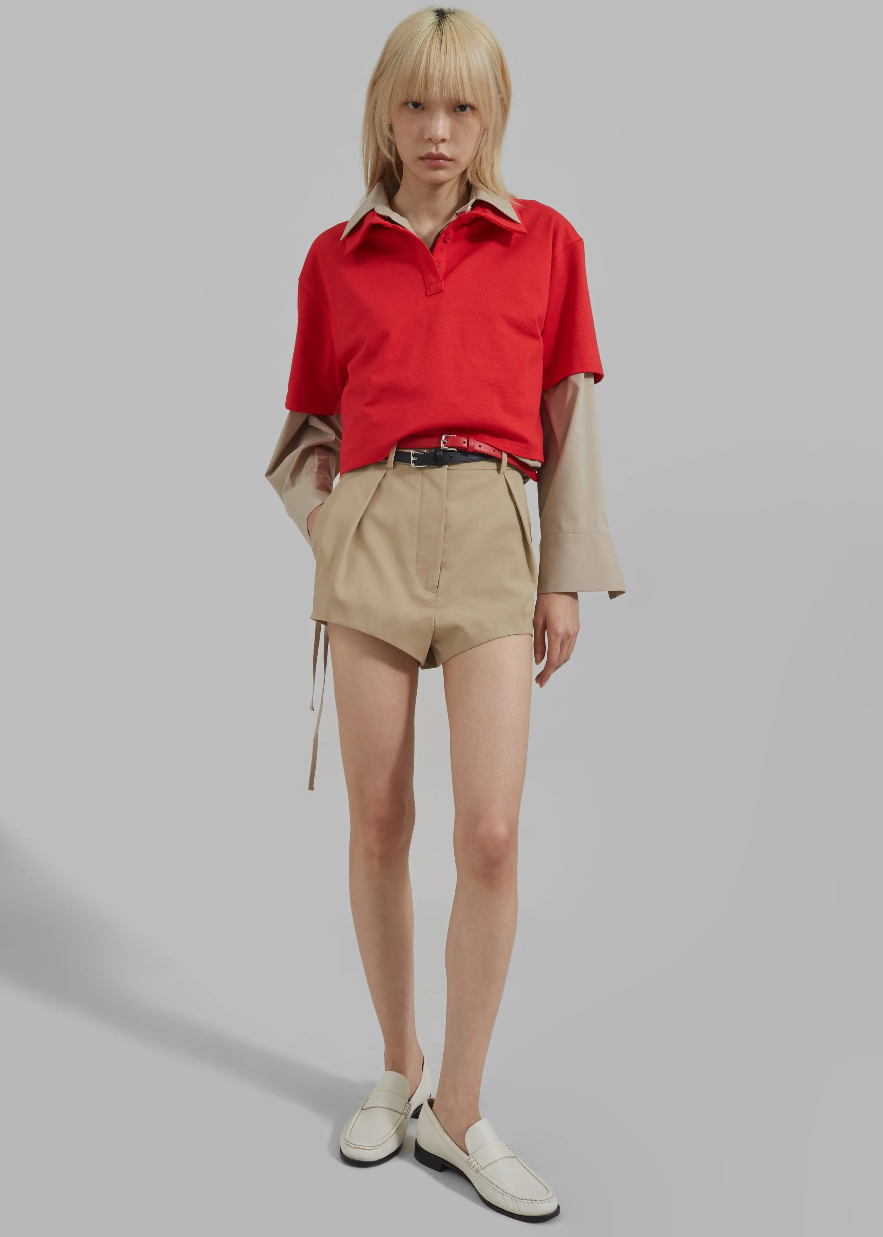 Dawson Cropped Polo - Red sold by Frankie Shop product image thumbnail 4