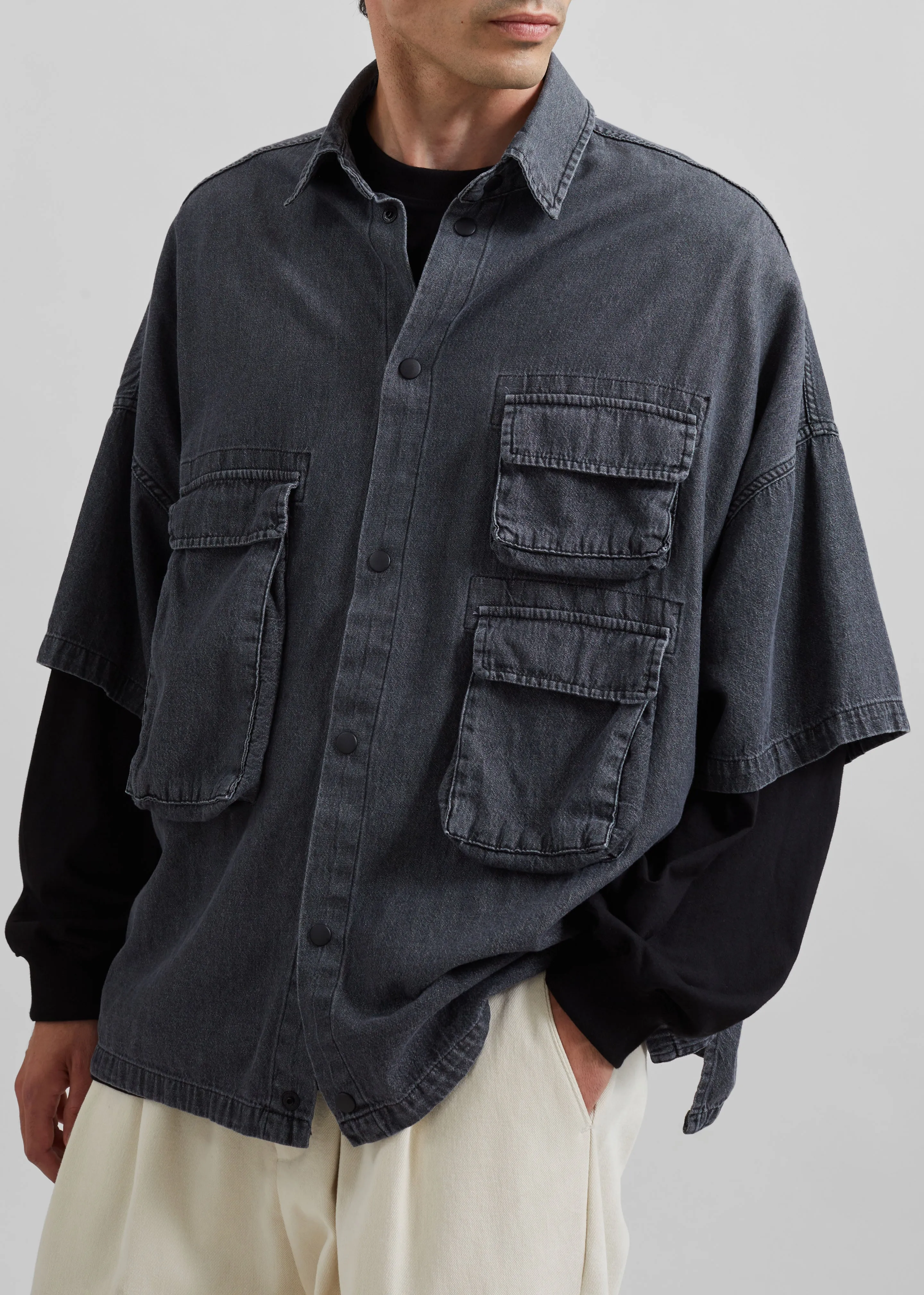 Porter Denim Cargo Shirt - Black Wash sold by Frankie Shop product image thumbnail 4