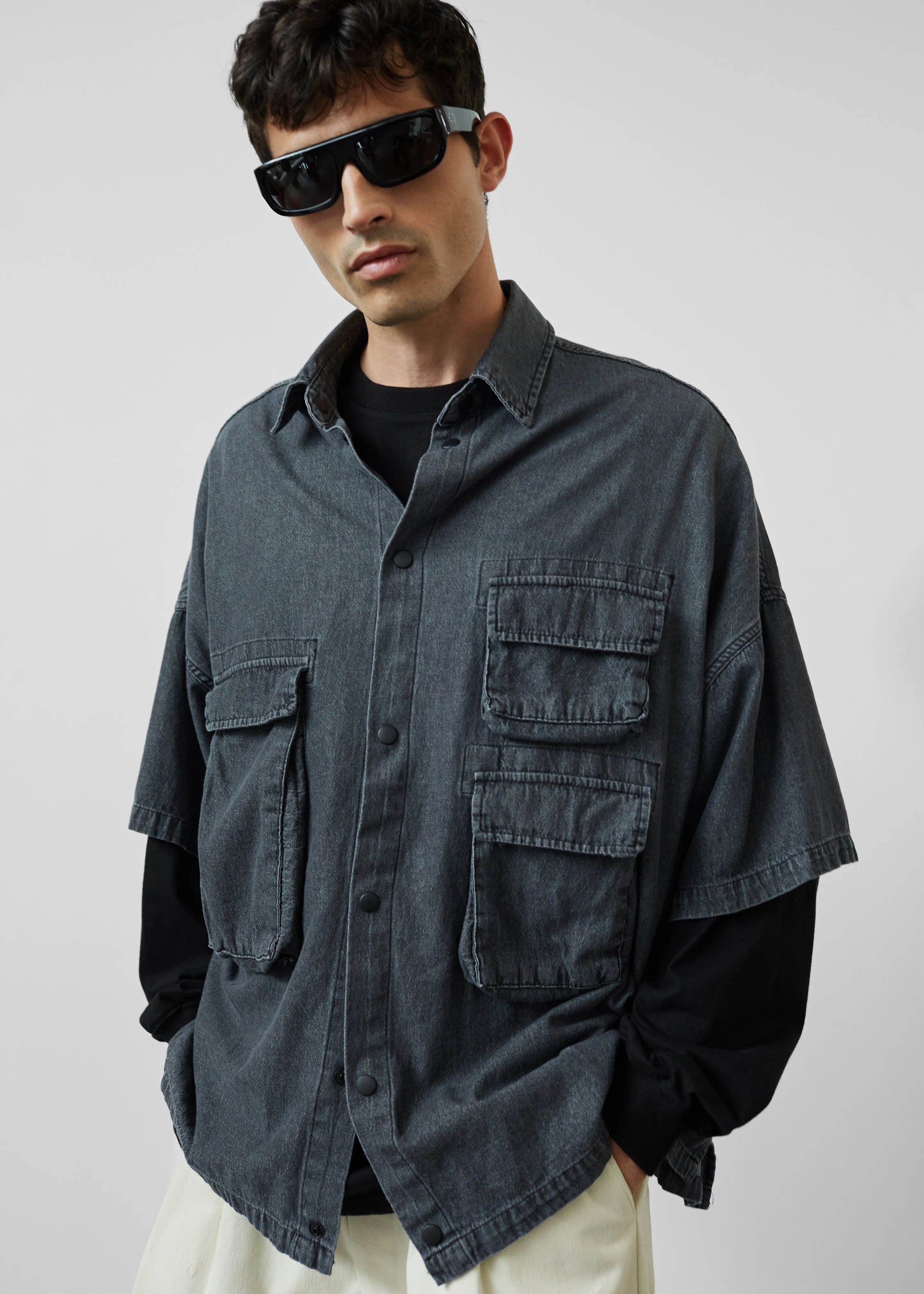 Porter Denim Cargo Shirt - Black Wash sold by Frankie Shop product image thumbnail 2