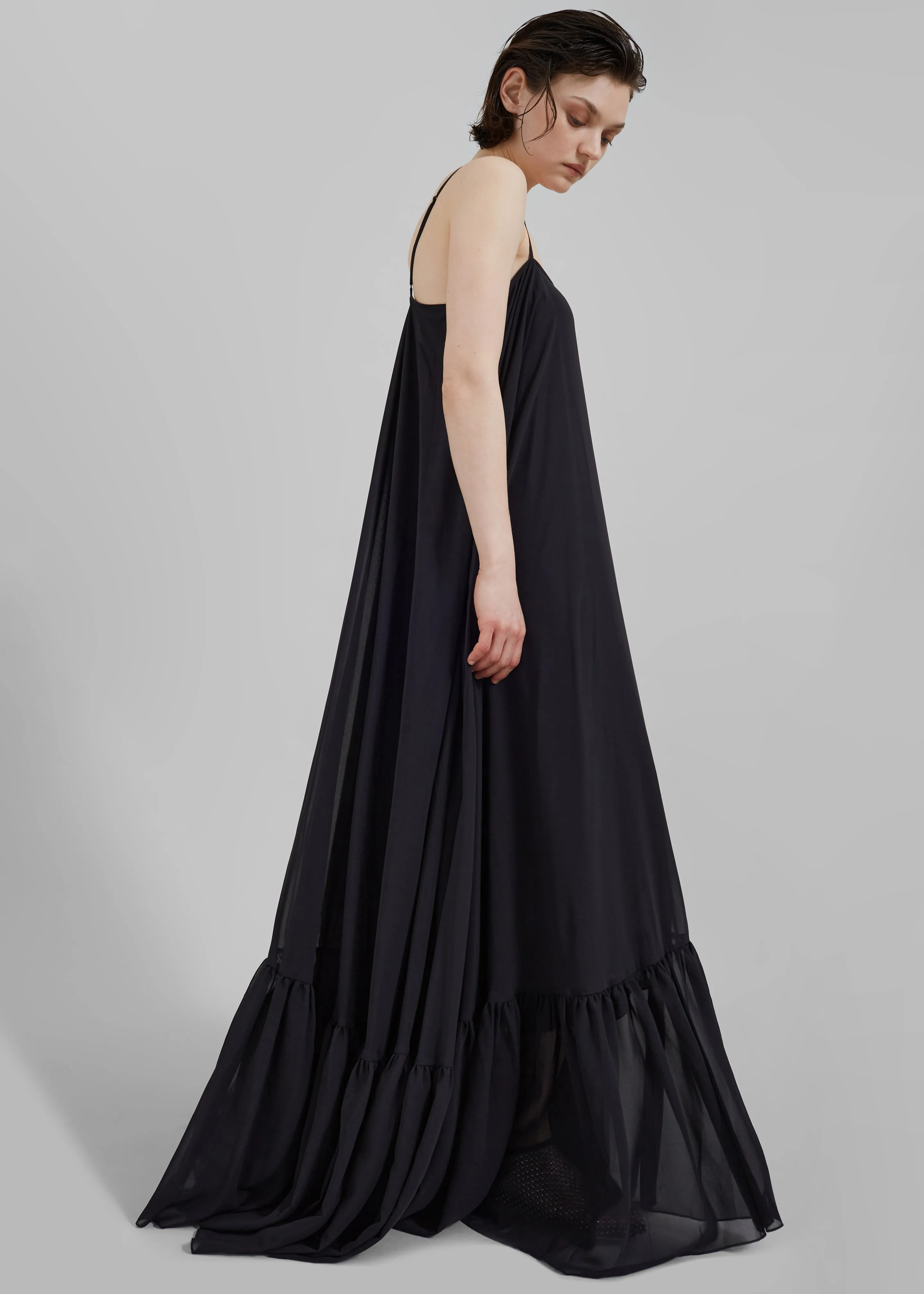 Rotate Chiffon Maxi Wide Dress - Black sold by Frankie Shop product image thumbnail 5