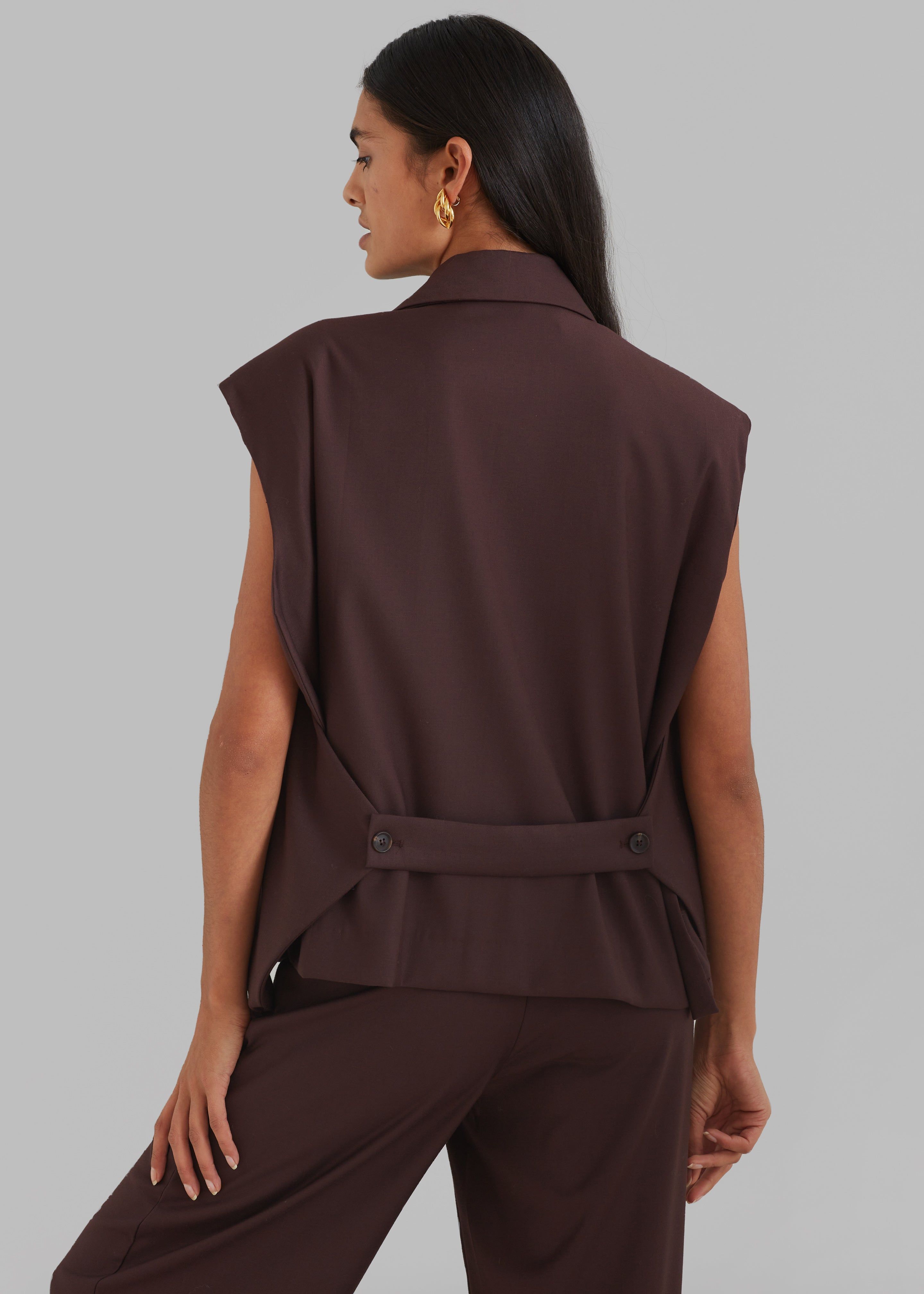 Brenna Belted Blazer Vest - Burgundy sold by Frankie Shop product image thumbnail 6