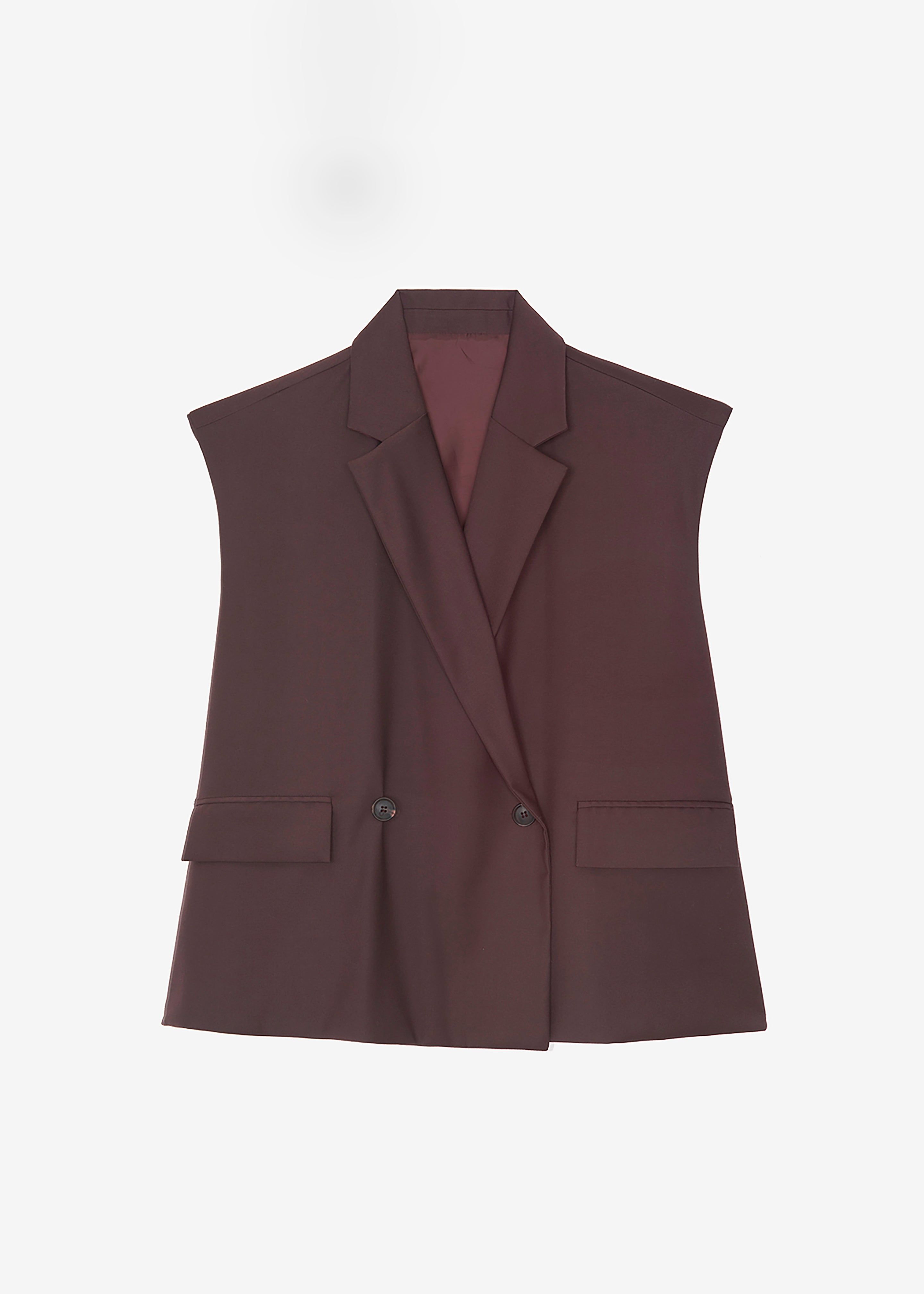 Brenna Belted Blazer Vest - Burgundy sold by Frankie Shop product image thumbnail 7