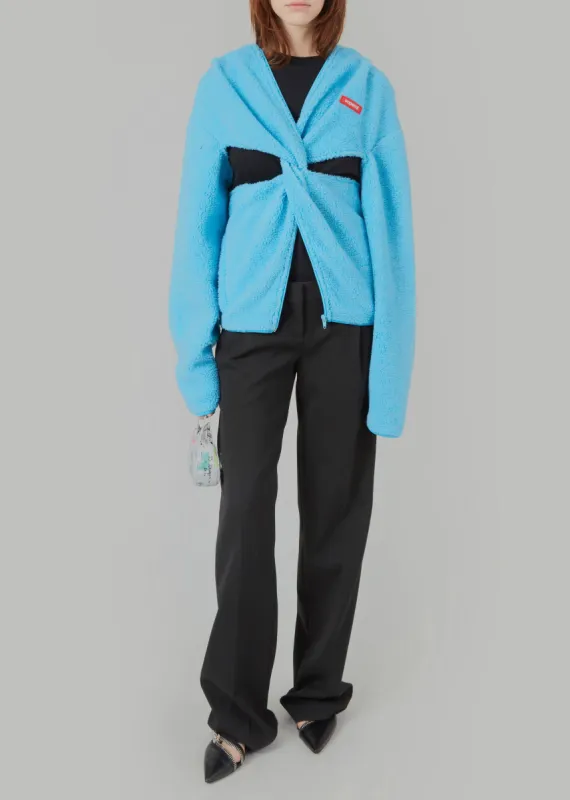 Coperni Twisted Cut-Out Hoodie - Turquoise made by Frankie Shop